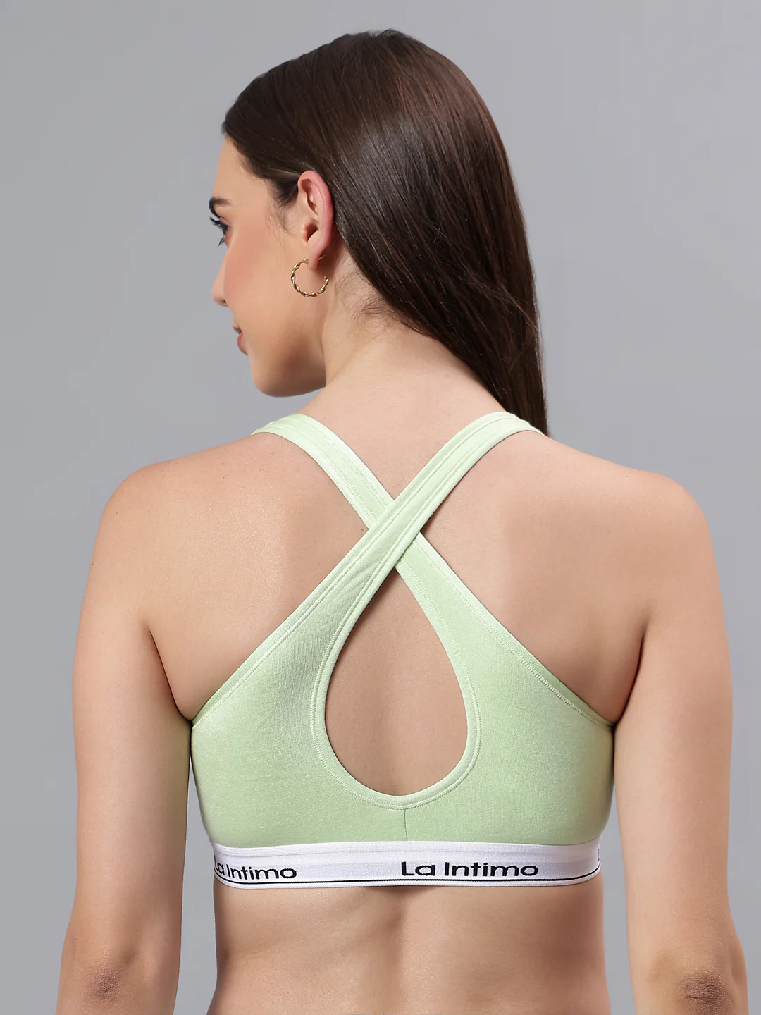 Padded Active Sports Cross Back Bra - Image 2