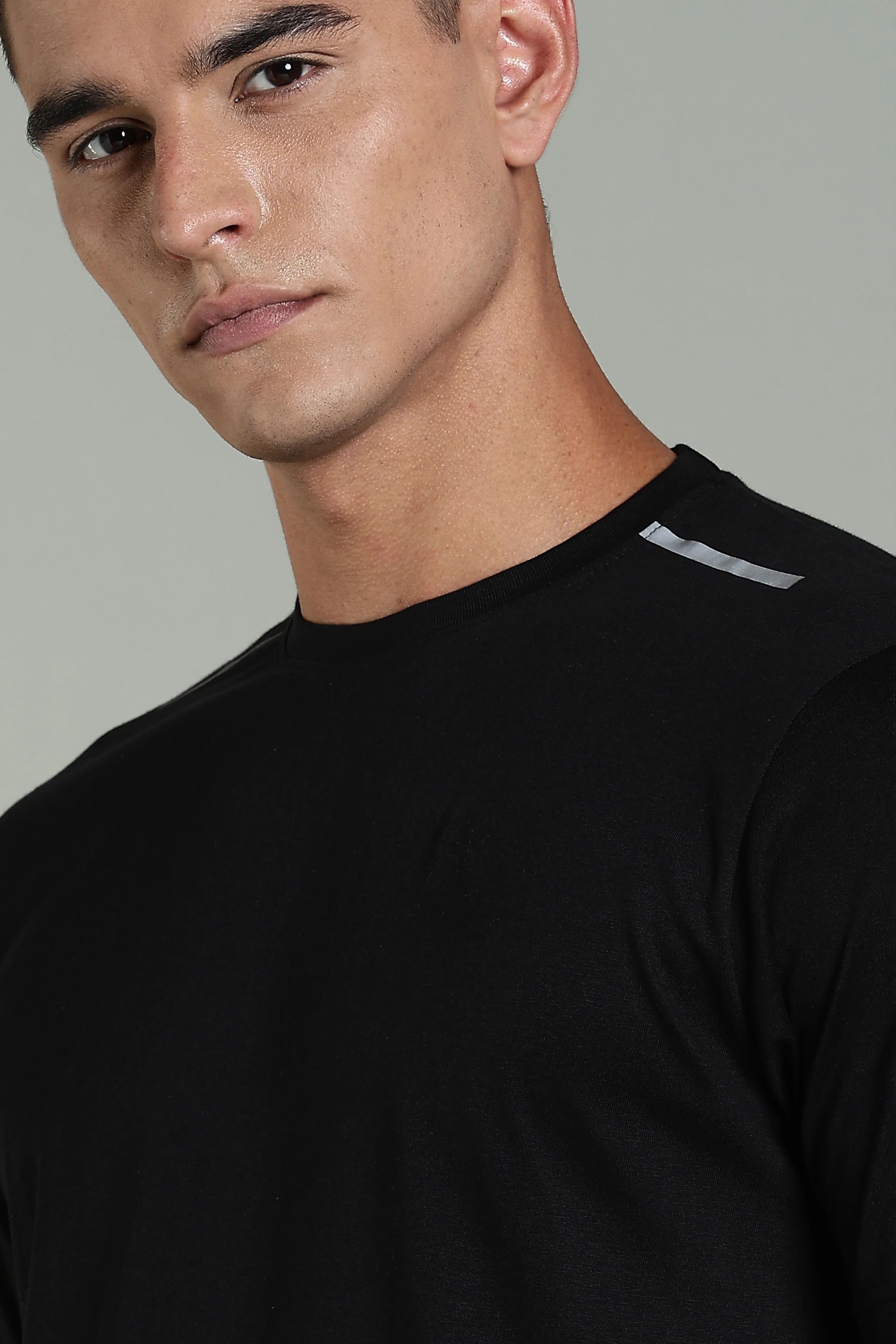 Men Black Cotton Regular T-Shirt - Image 9