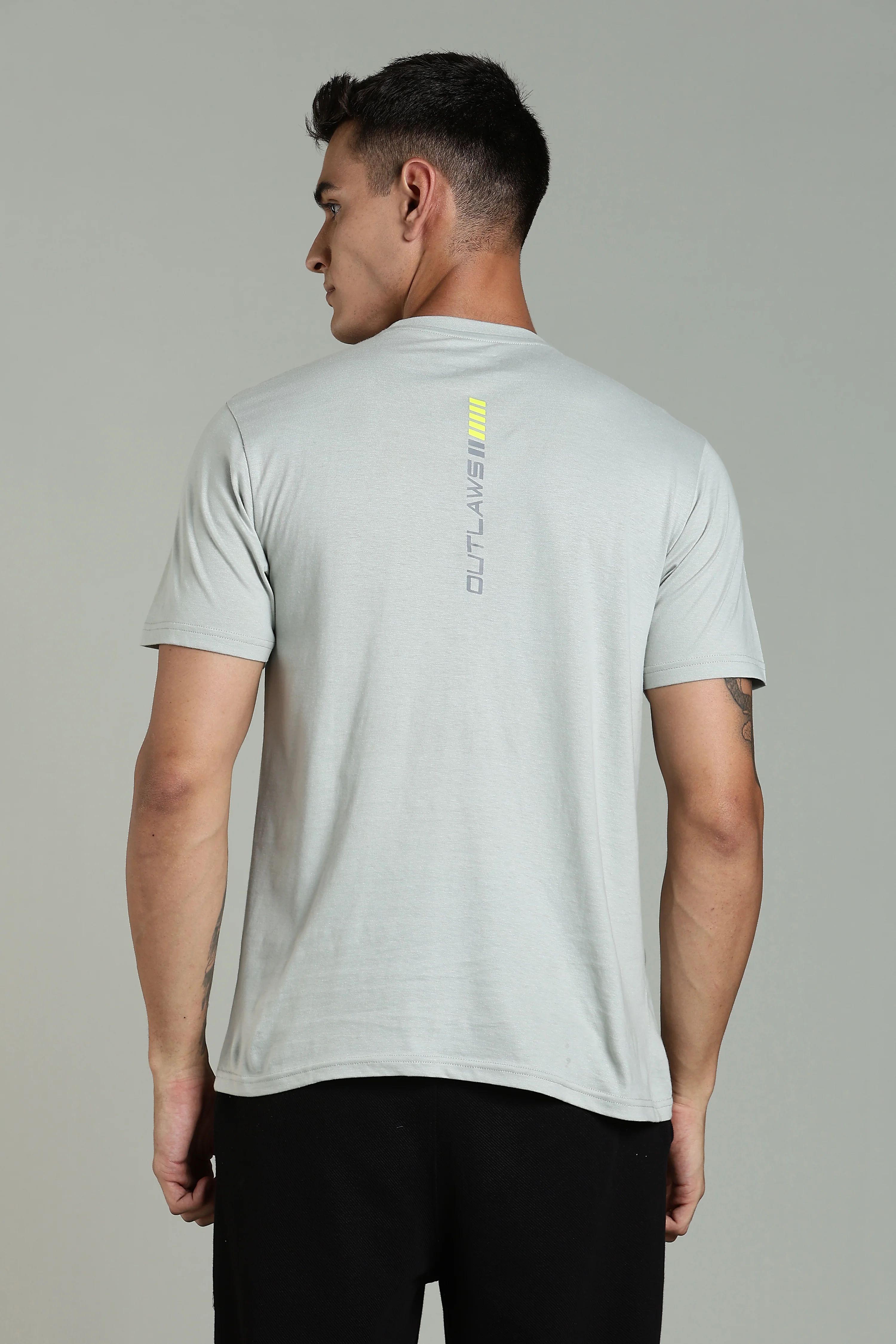 Men Grey Cotton Regular T-Shirt - Image 2