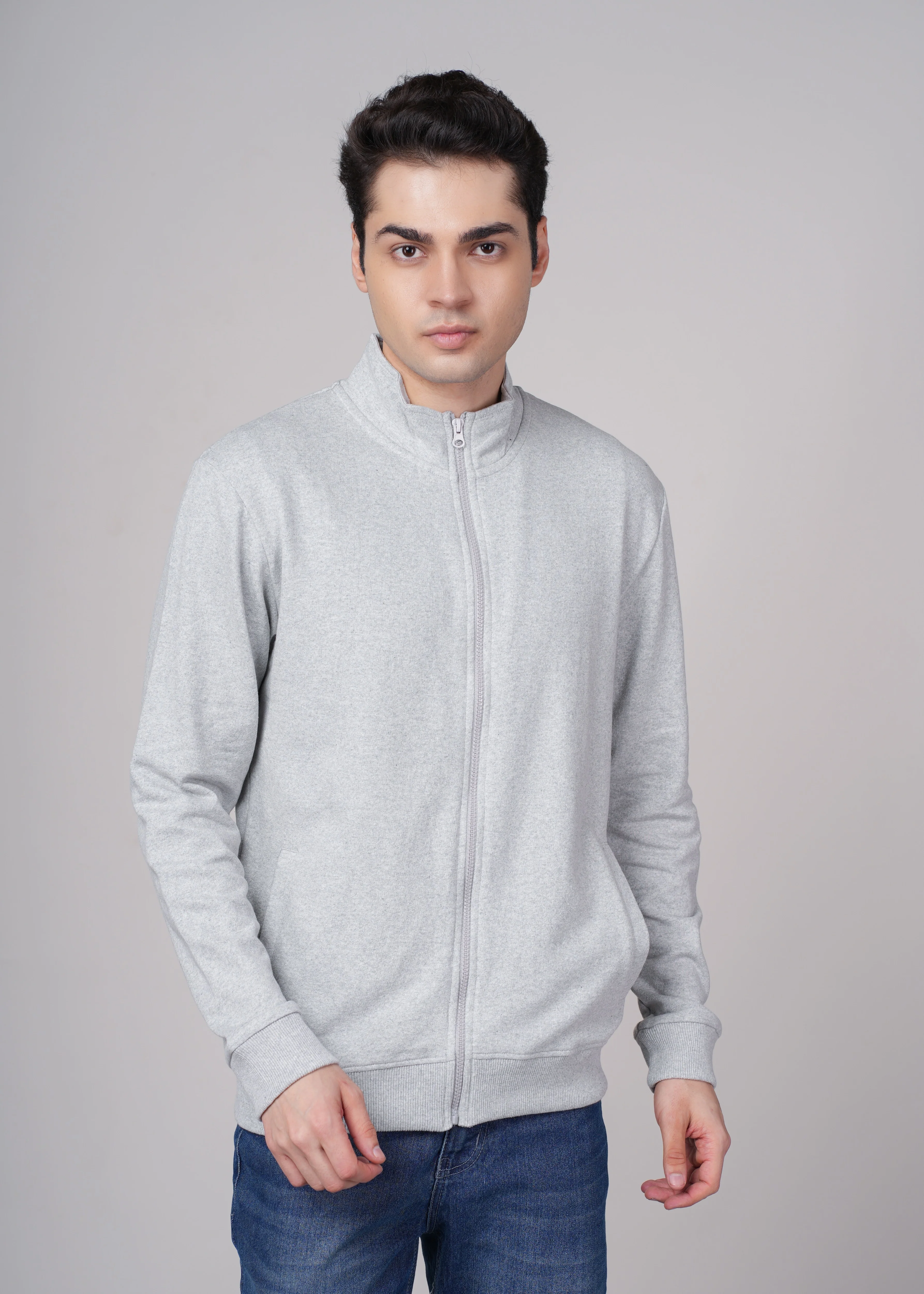 Men Grey Cotton Jacket - Image 7