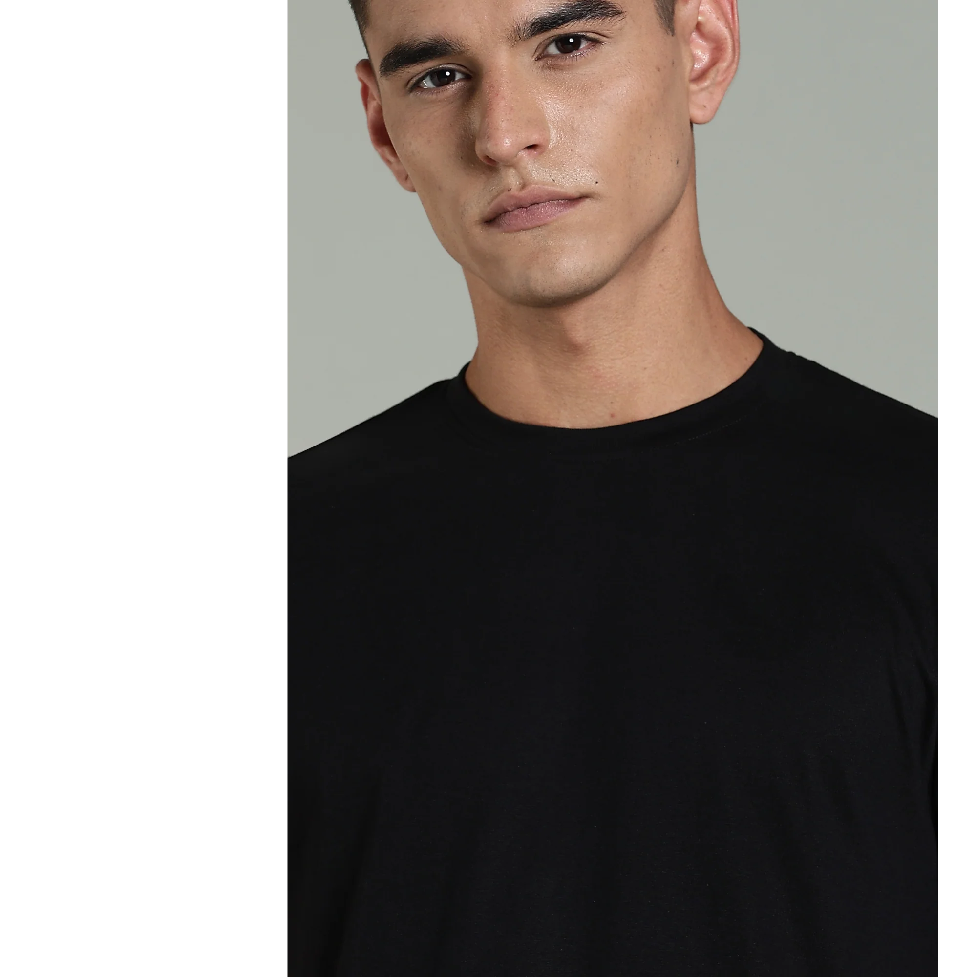 Men Black Cotton Regular T-Shirt - Image 2