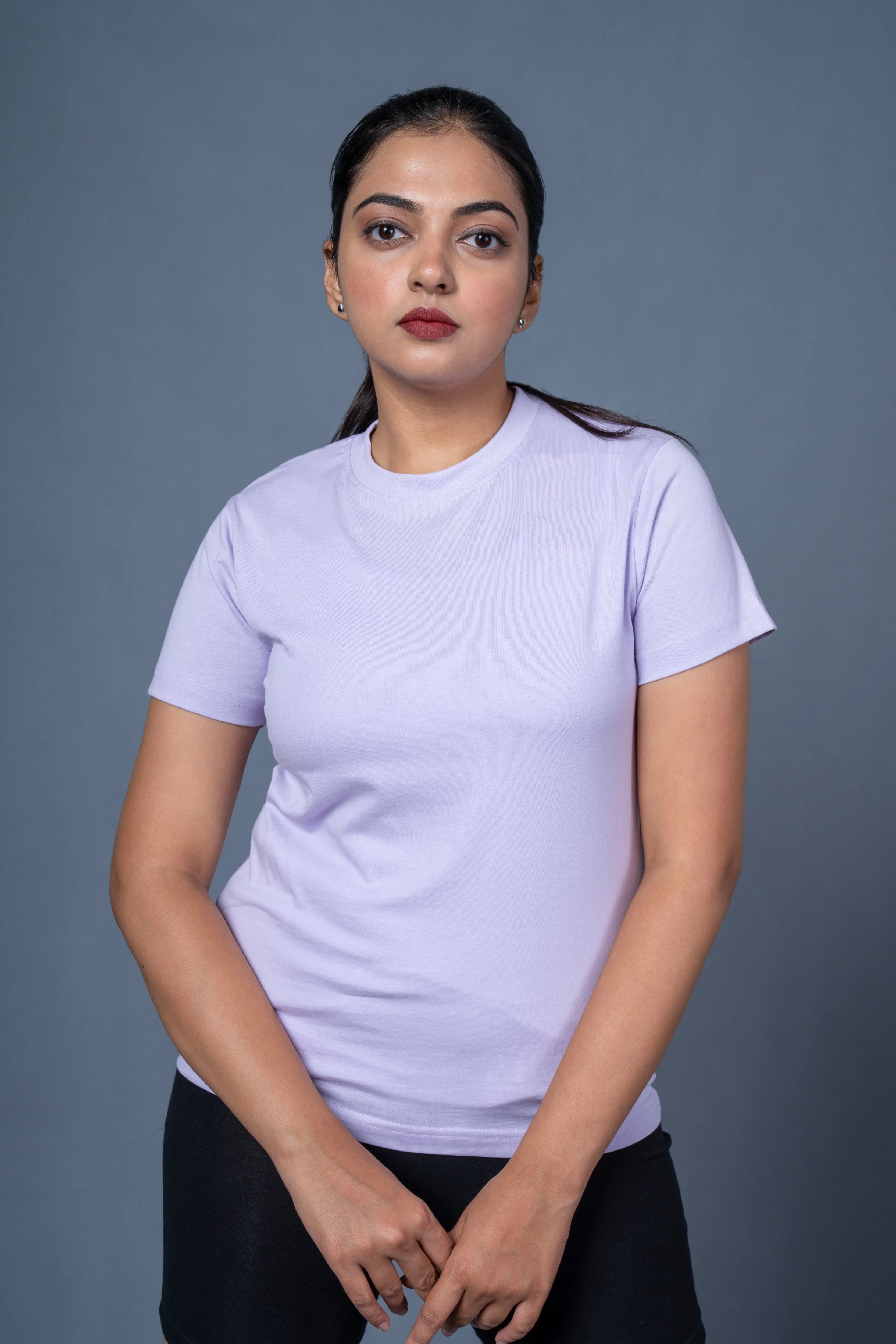 Women Lavender Cotton Regular T-Shirt - Image 2