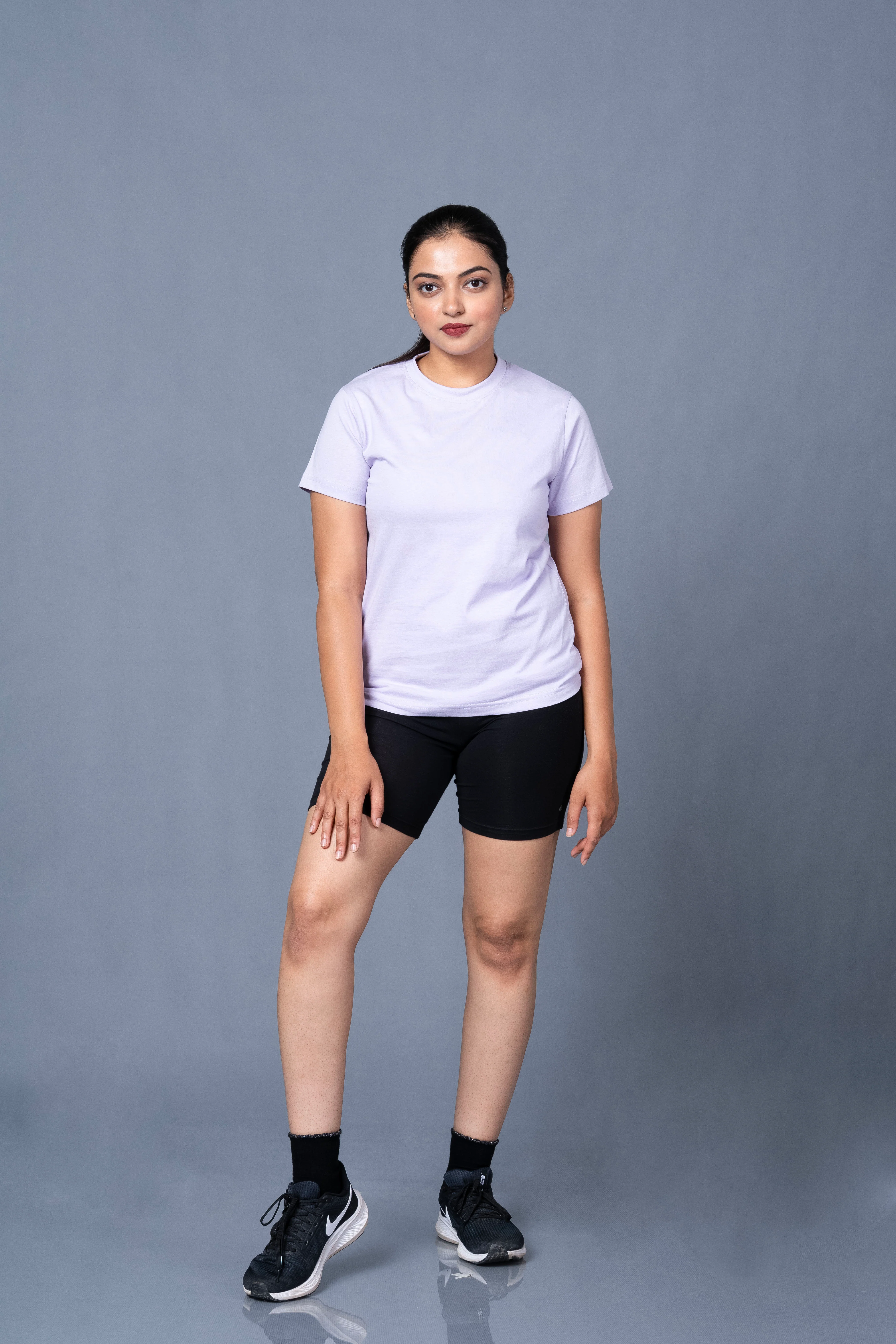 Women Lavender Cotton Regular T-Shirt - Image 4