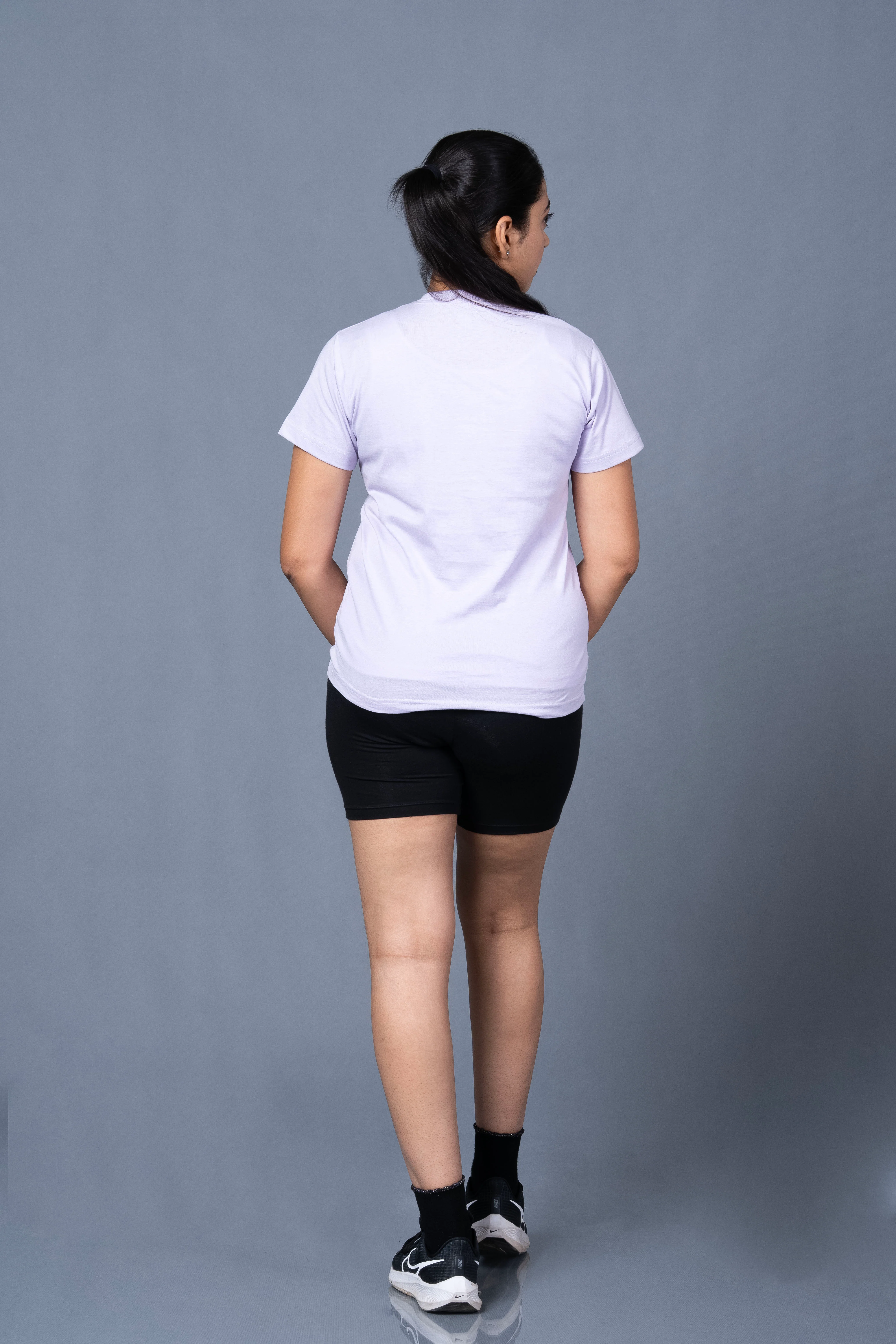 Women Lavender Cotton Regular T-Shirt - Image 5