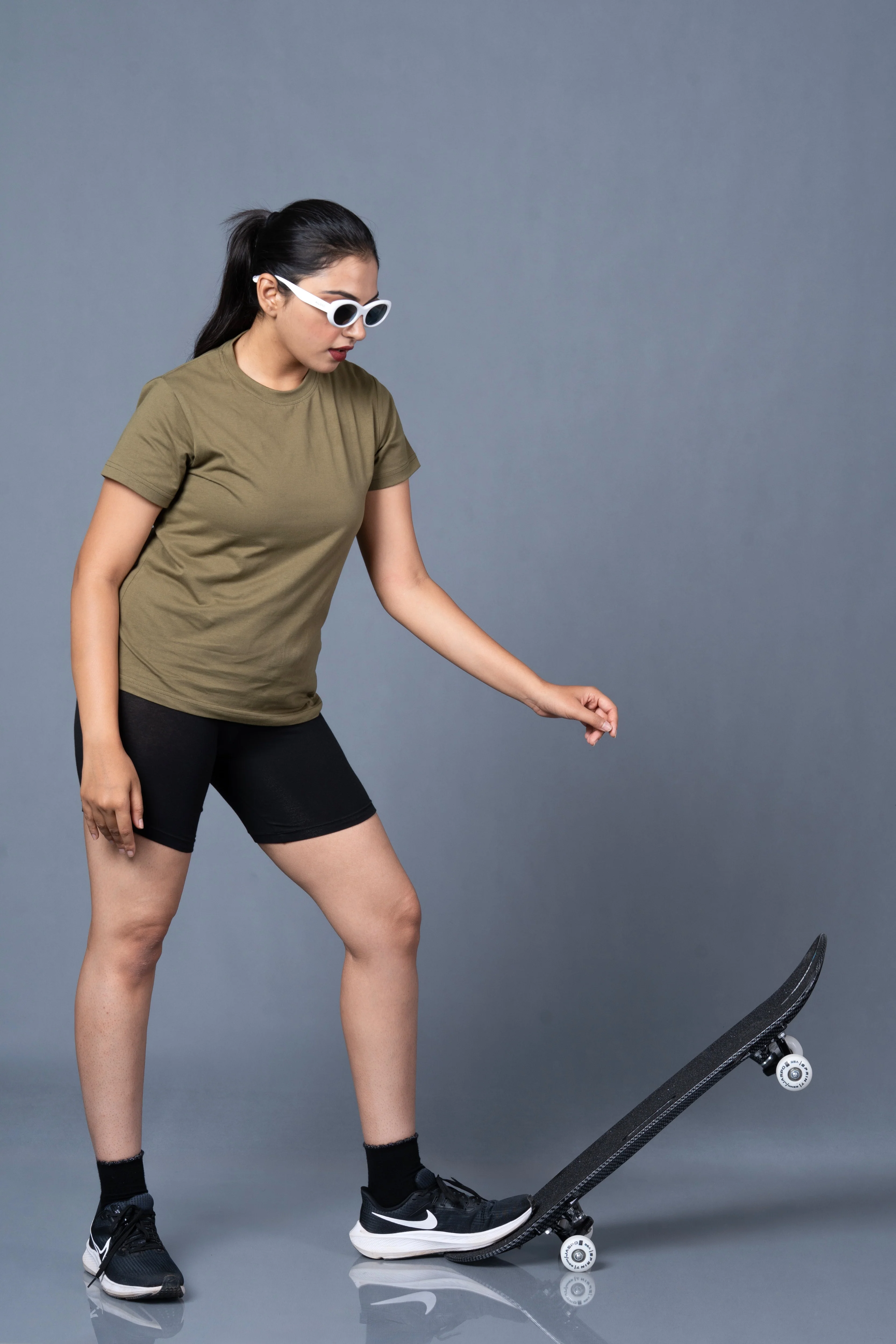 Women Olive Cotton Regular T-Shirt - Image 10