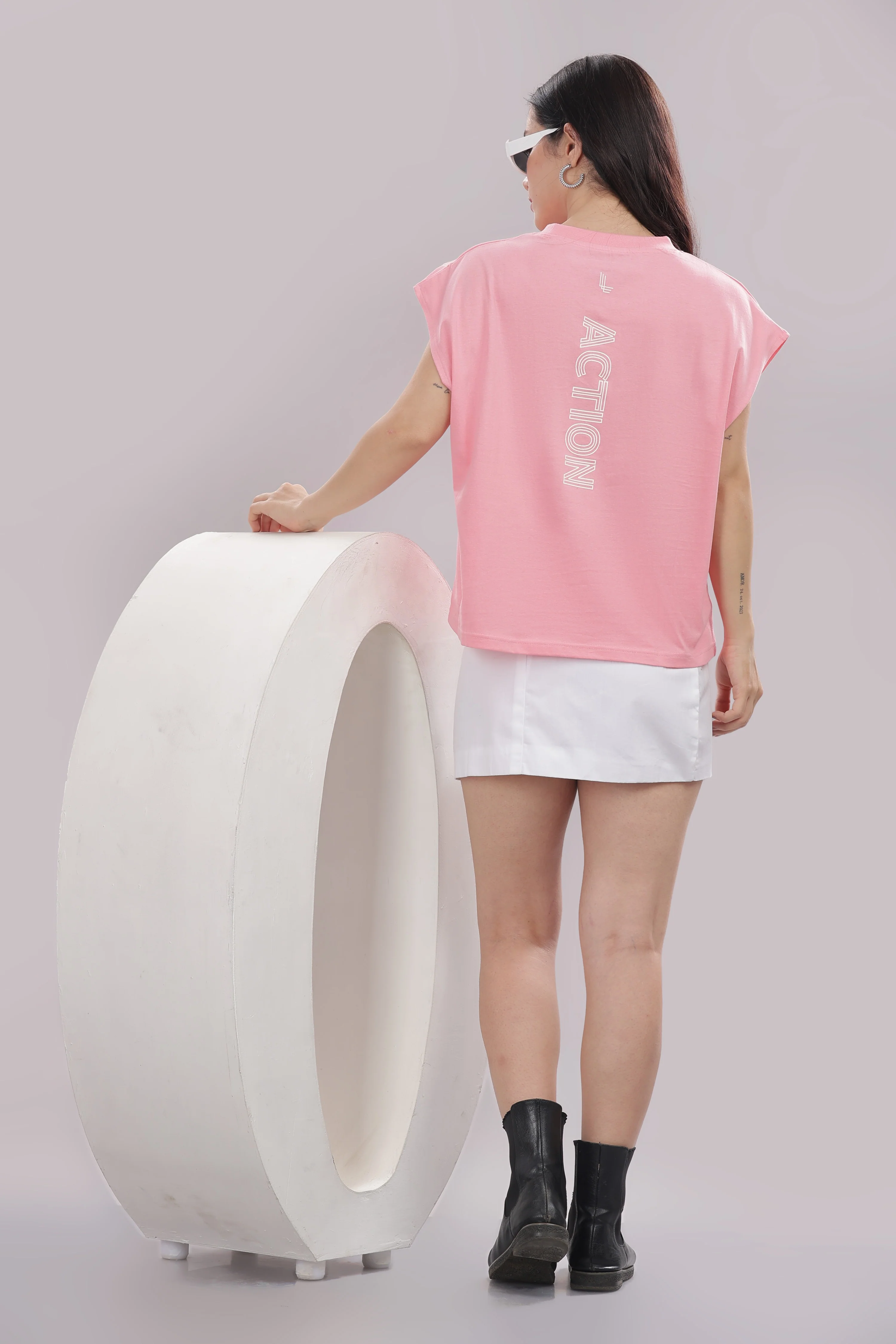 Women Pink Cotton Regular Top - Image 3