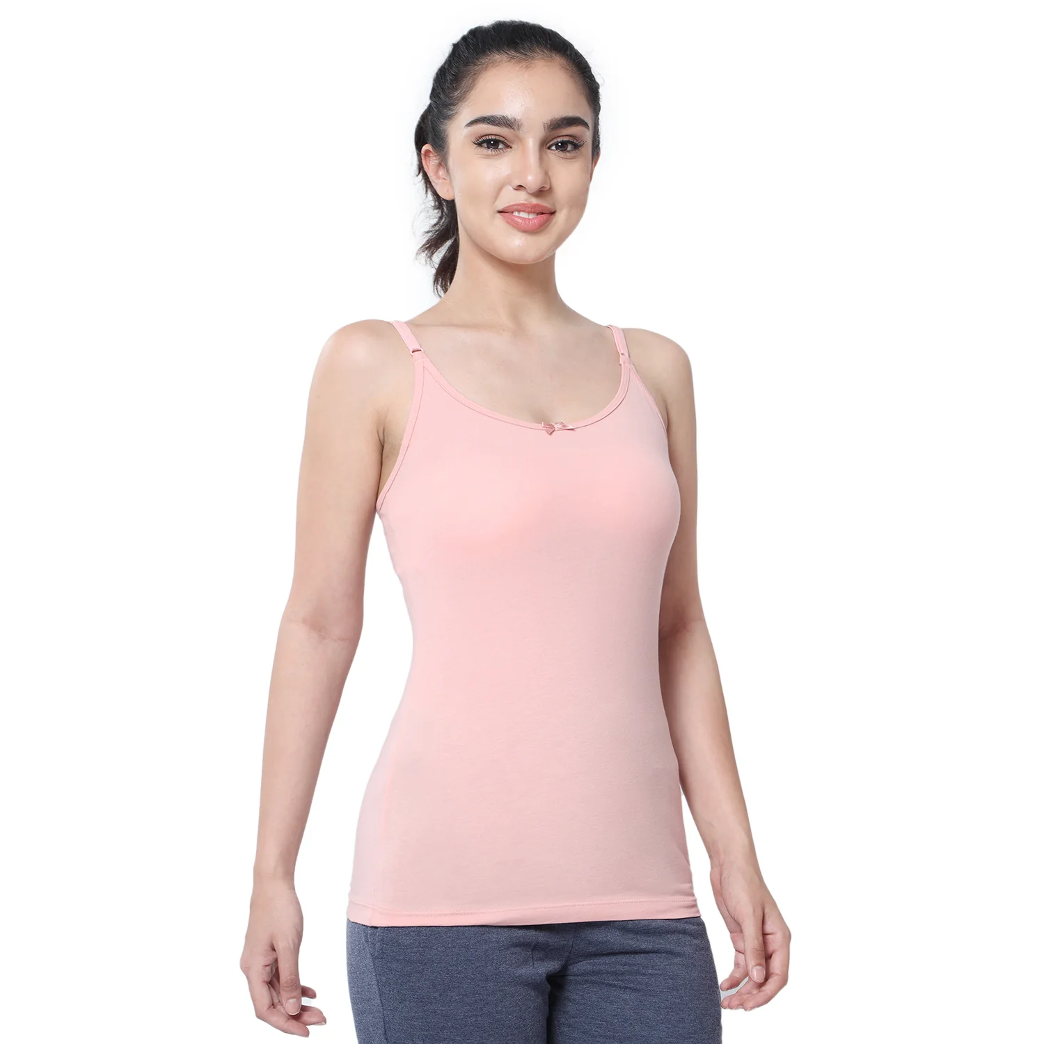 Regular Fit Round Neck Short Length Basic Camisole - Image 4