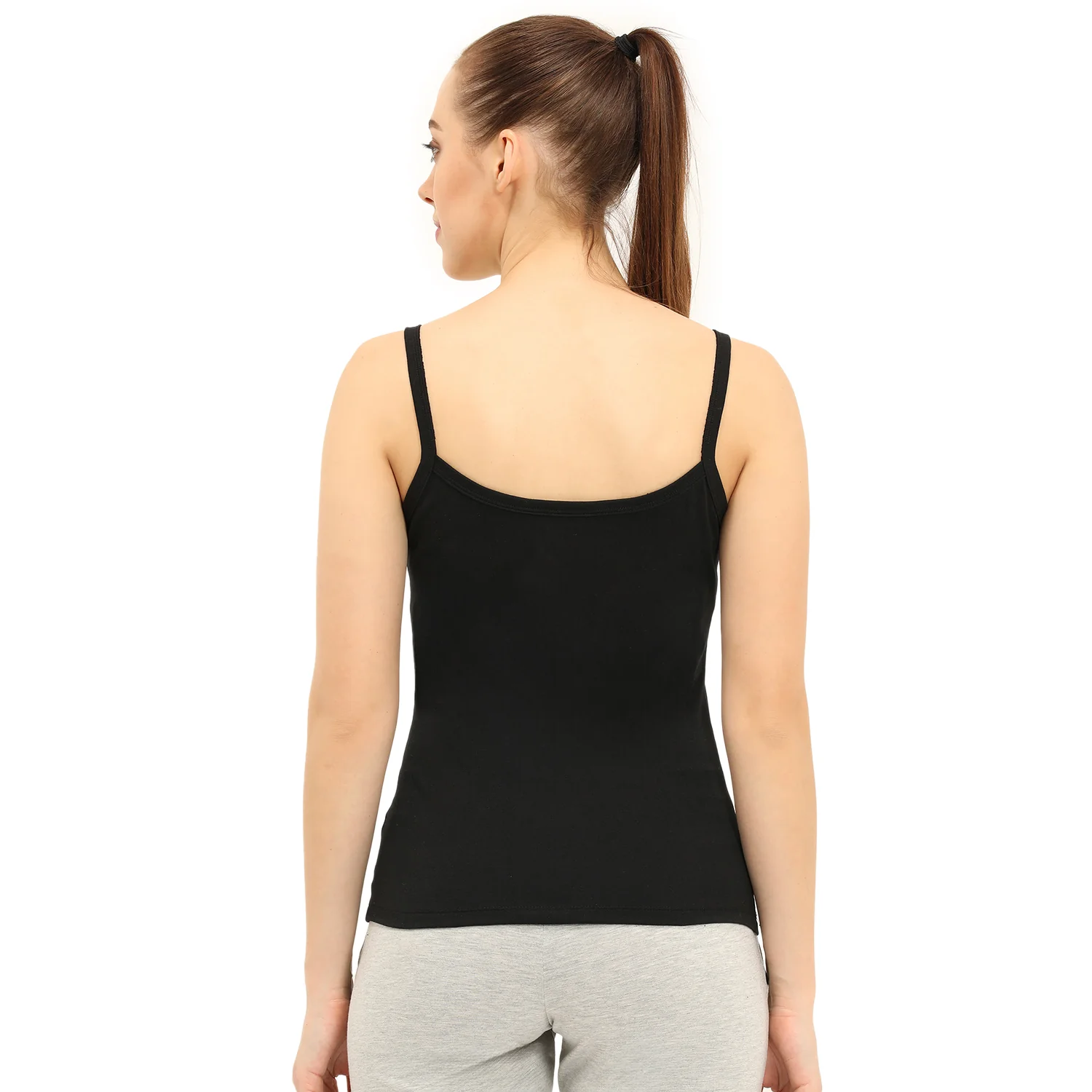 Regular Fit Round Neck Short Length Basic Camisole - Image 2
