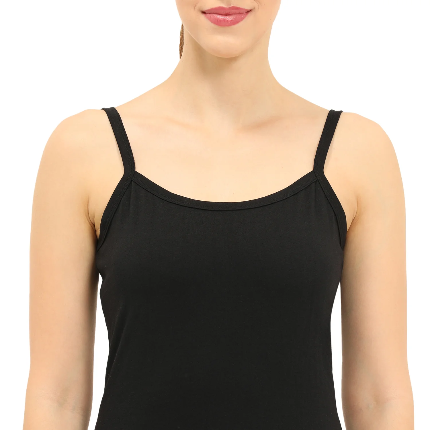 Regular Fit Round Neck Short Length Basic Camisole - Image 3