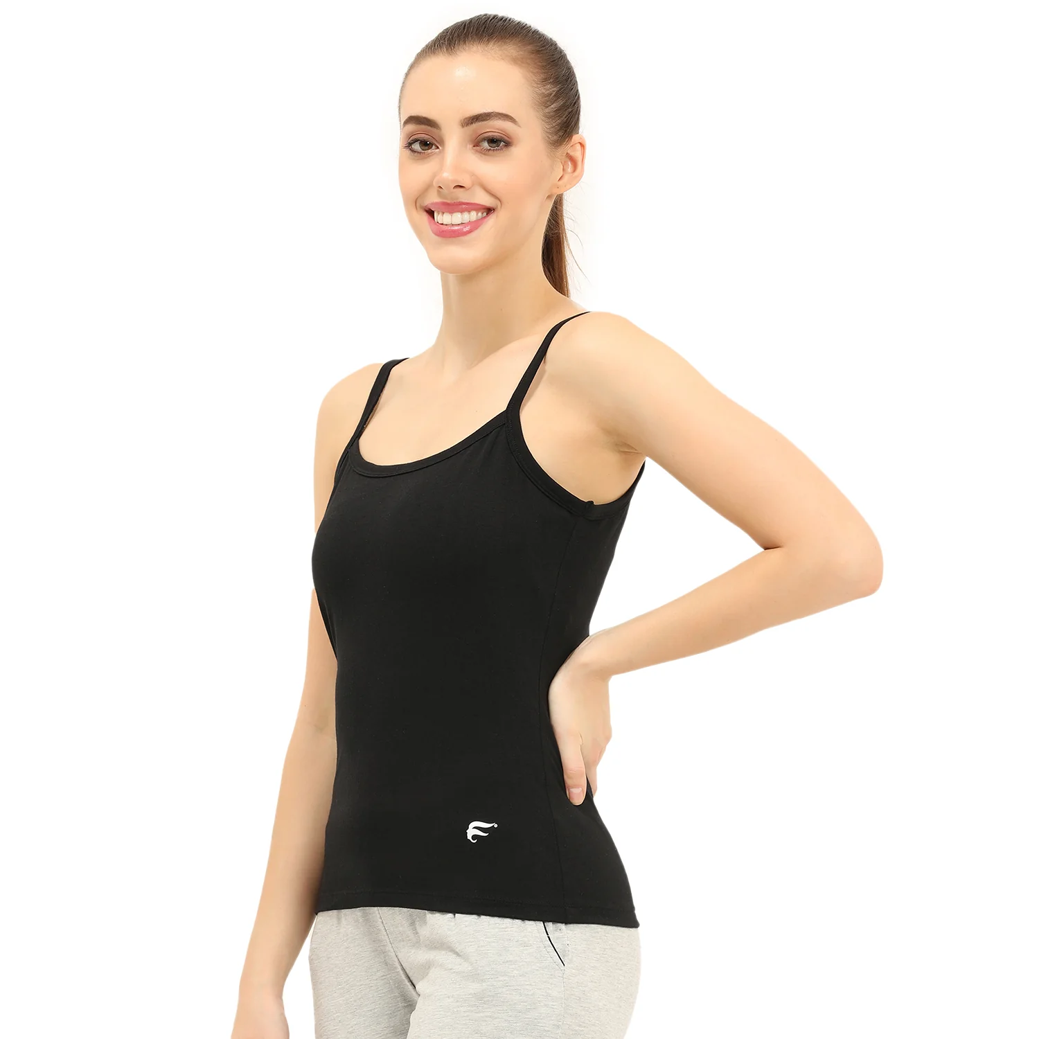 Regular Fit Round Neck Short Length Basic Camisole - Image 4