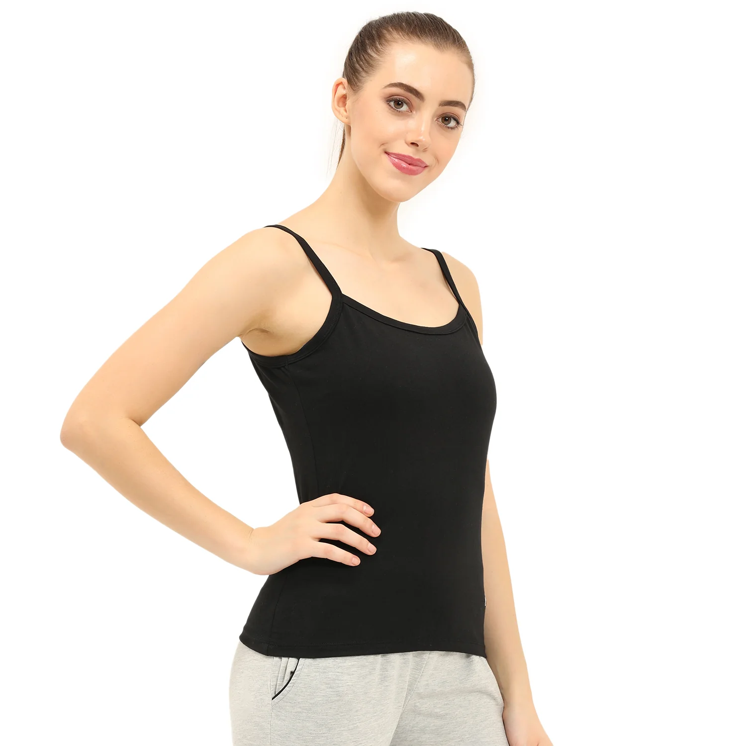 Regular Fit Round Neck Short Length Basic Camisole - Image 5