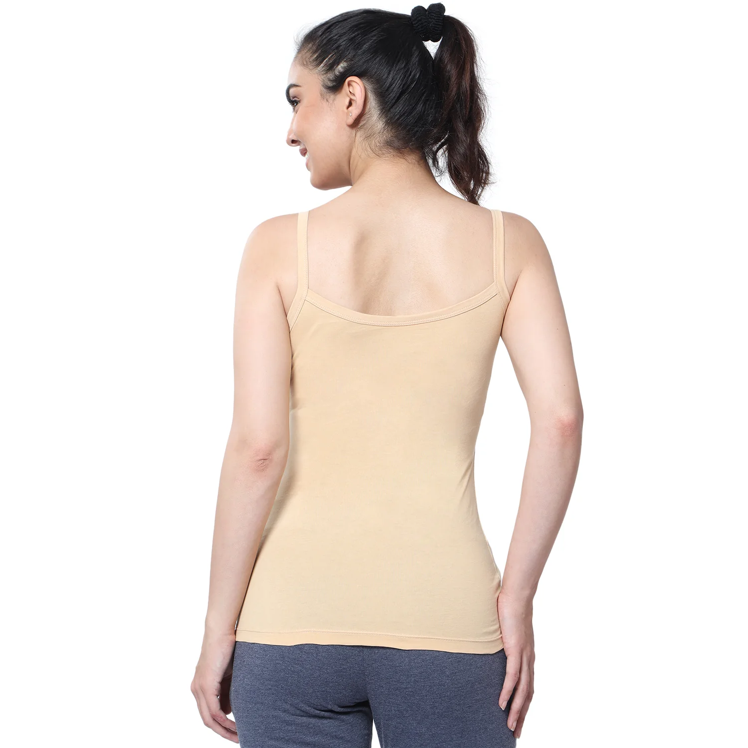 Regular Fit Round Neck Short Length Basic Camisole - Image 2