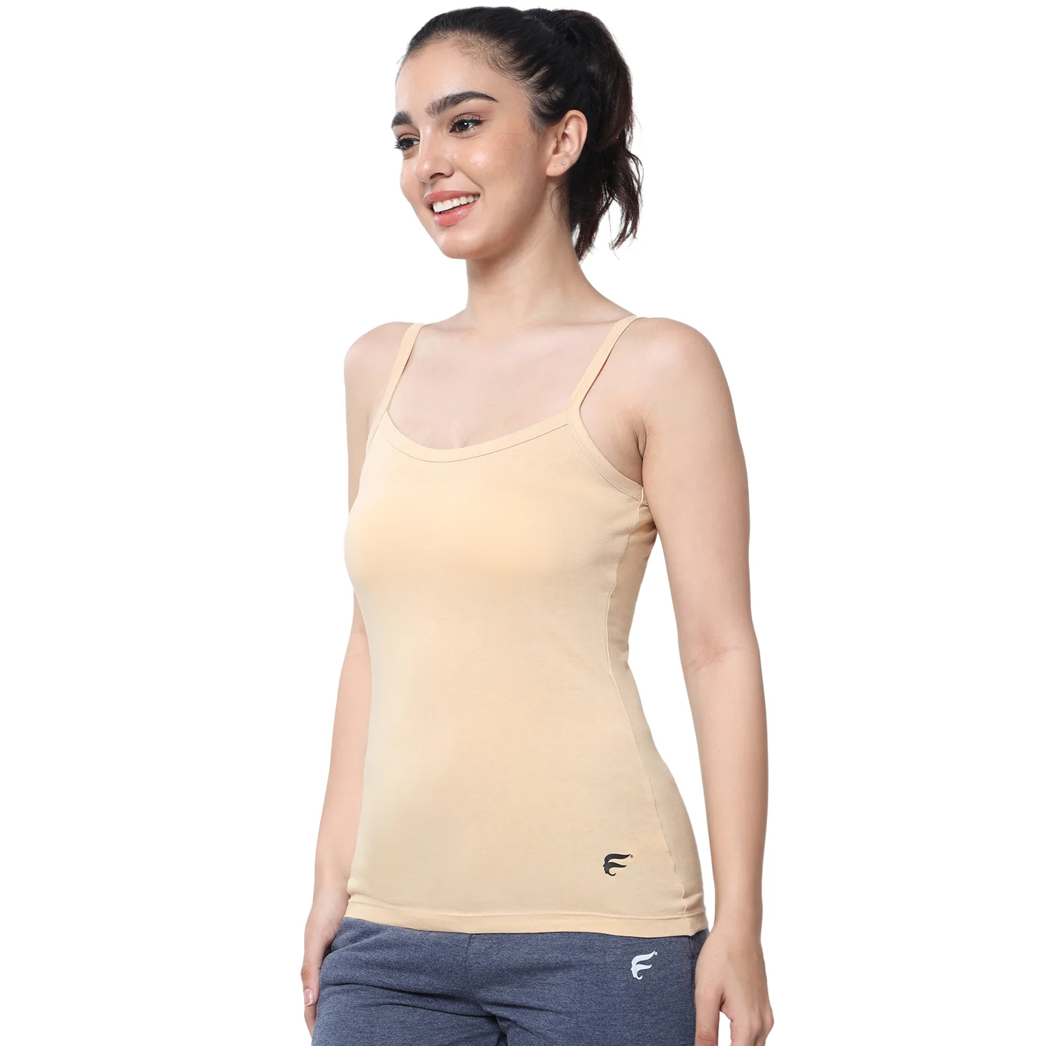 Regular Fit Round Neck Short Length Basic Camisole - Image 5