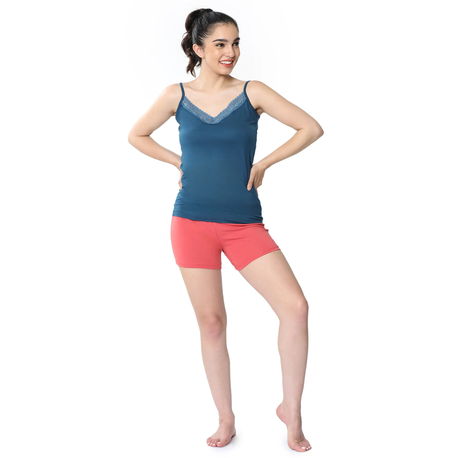 Regular Fit V-Neck Short Length Lace Camisole - Image 6