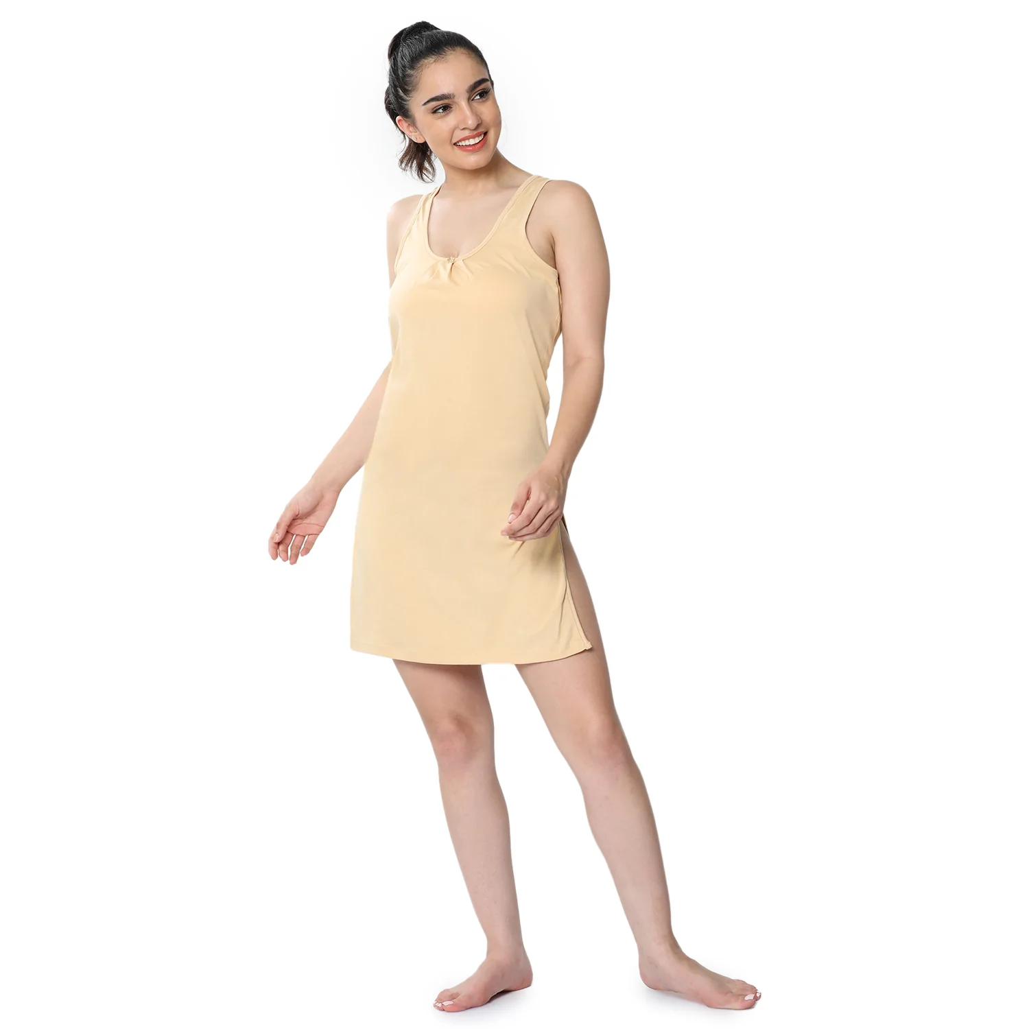 Relaxed Fit Scoop Neck Broad Shoulder Kurta Slip - Image 7