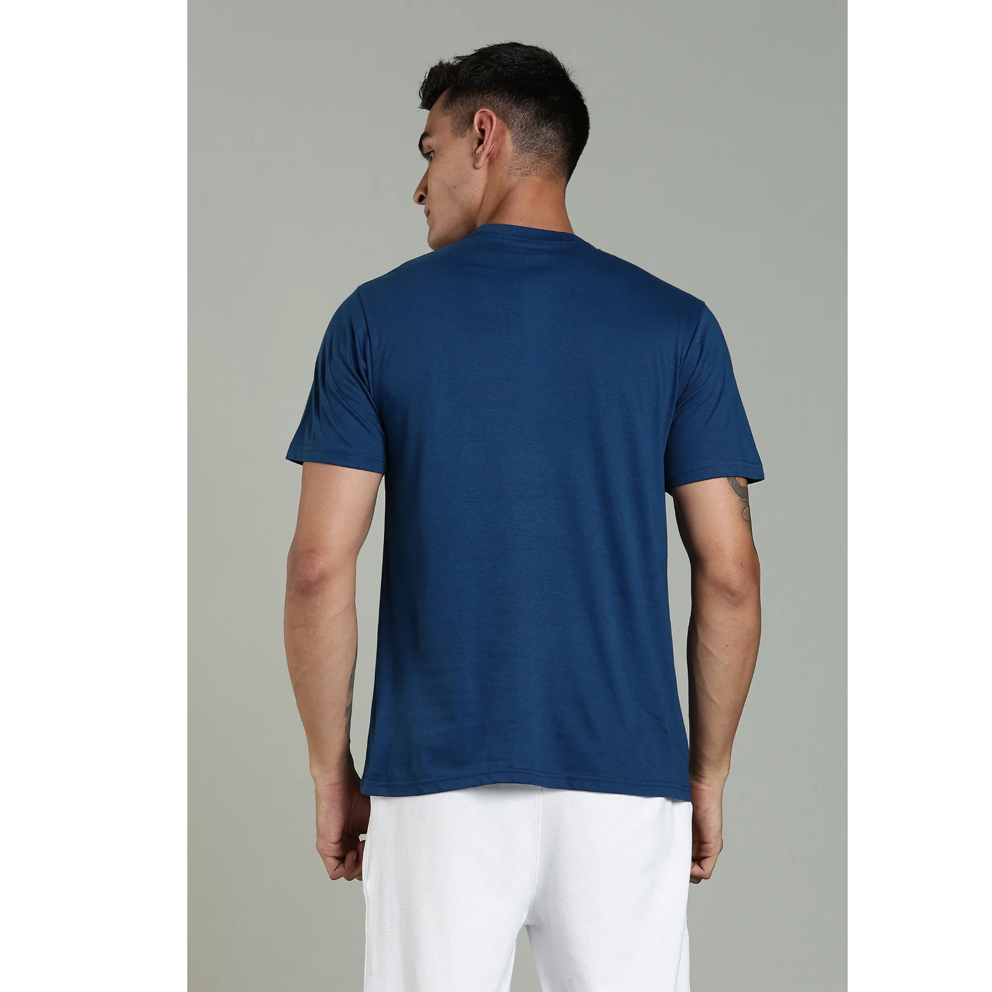 Men Blue Cotton Regular T-Shirt - Image 2