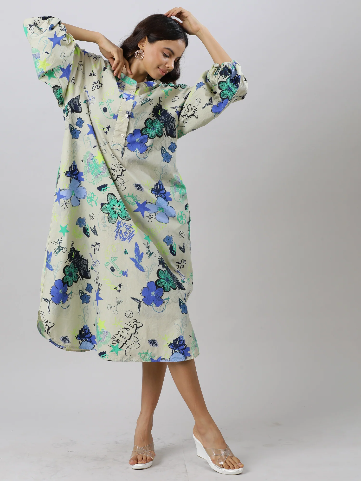 Women Trendy Floral Cotton Dress - Image 10