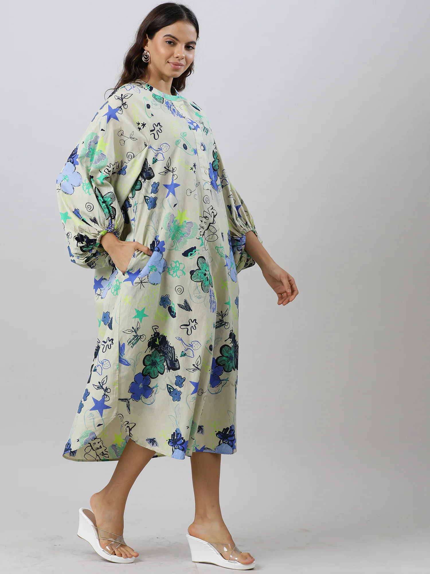 Women Trendy Floral Cotton Dress - Image 15
