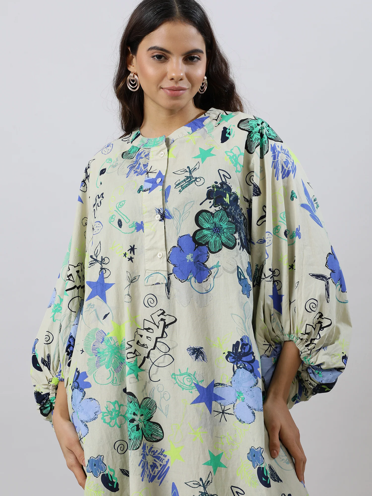 Women Trendy Floral Cotton Dress - Image 16
