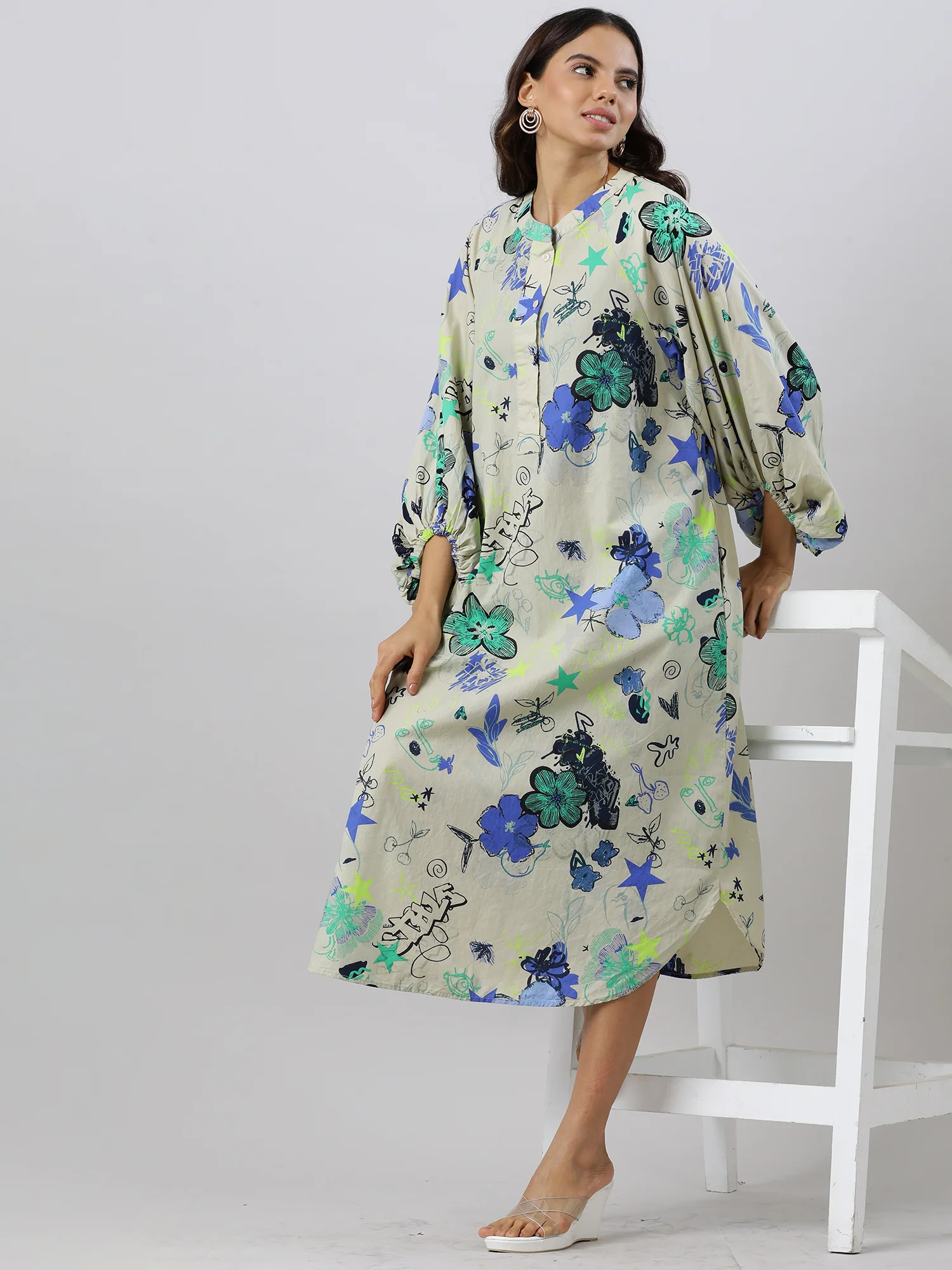 Women Trendy Floral Cotton Dress - Image 20
