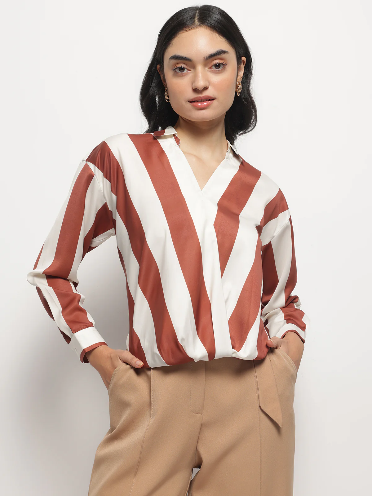 Women Asymmetrical Full Sleeves Top