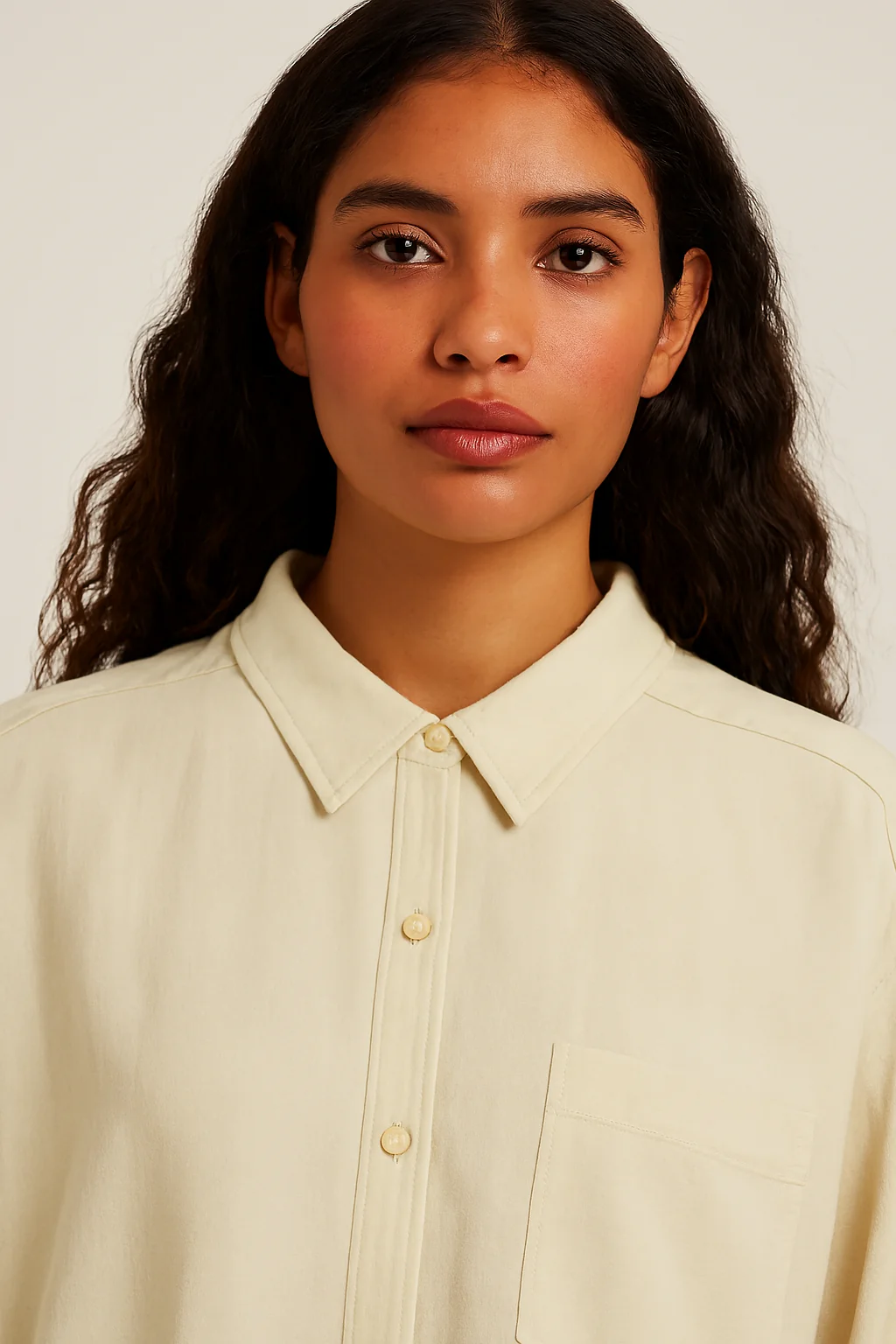 Women Beige Viscose Shirt - Image 3