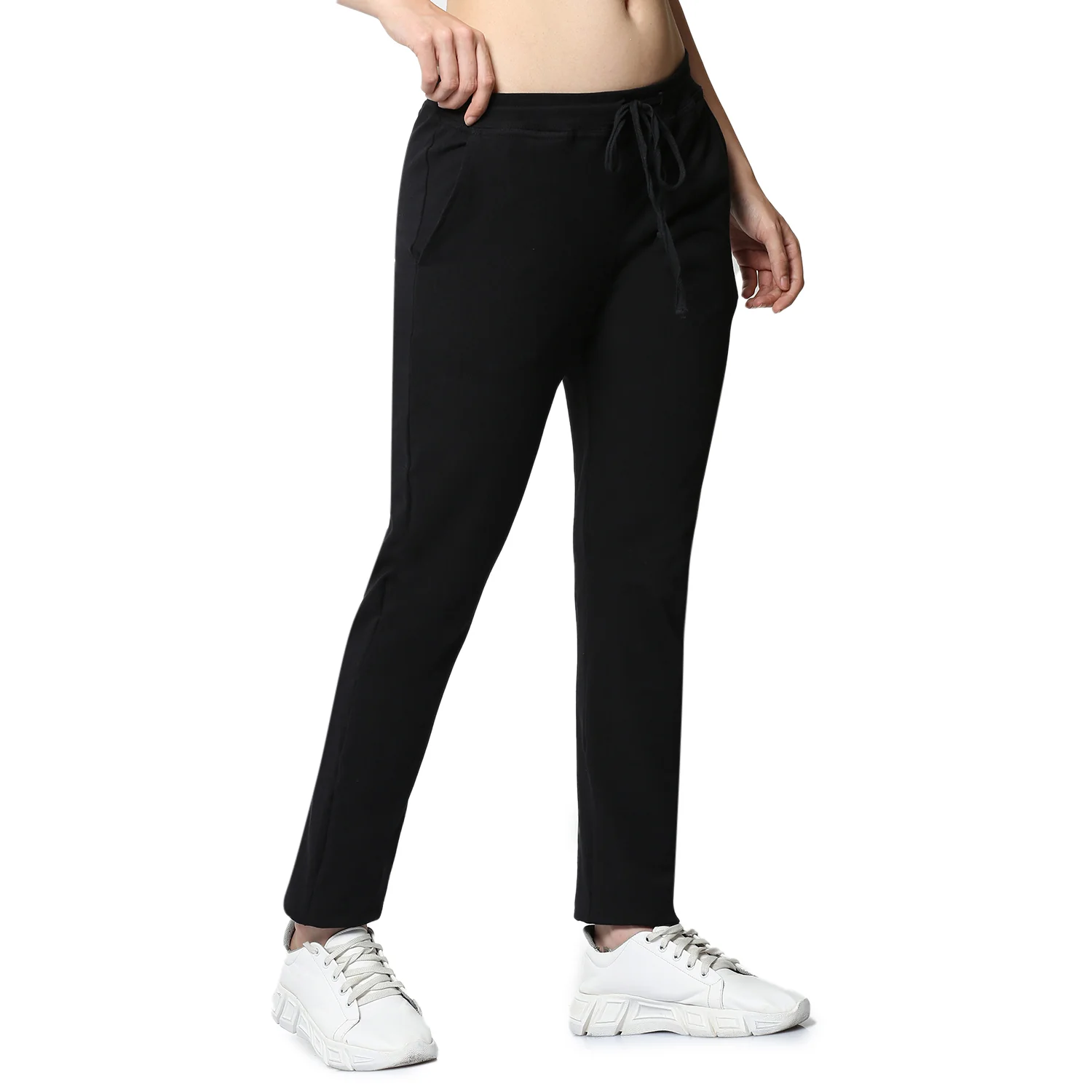 Women Black Ankle Length Track Pant - Image 3