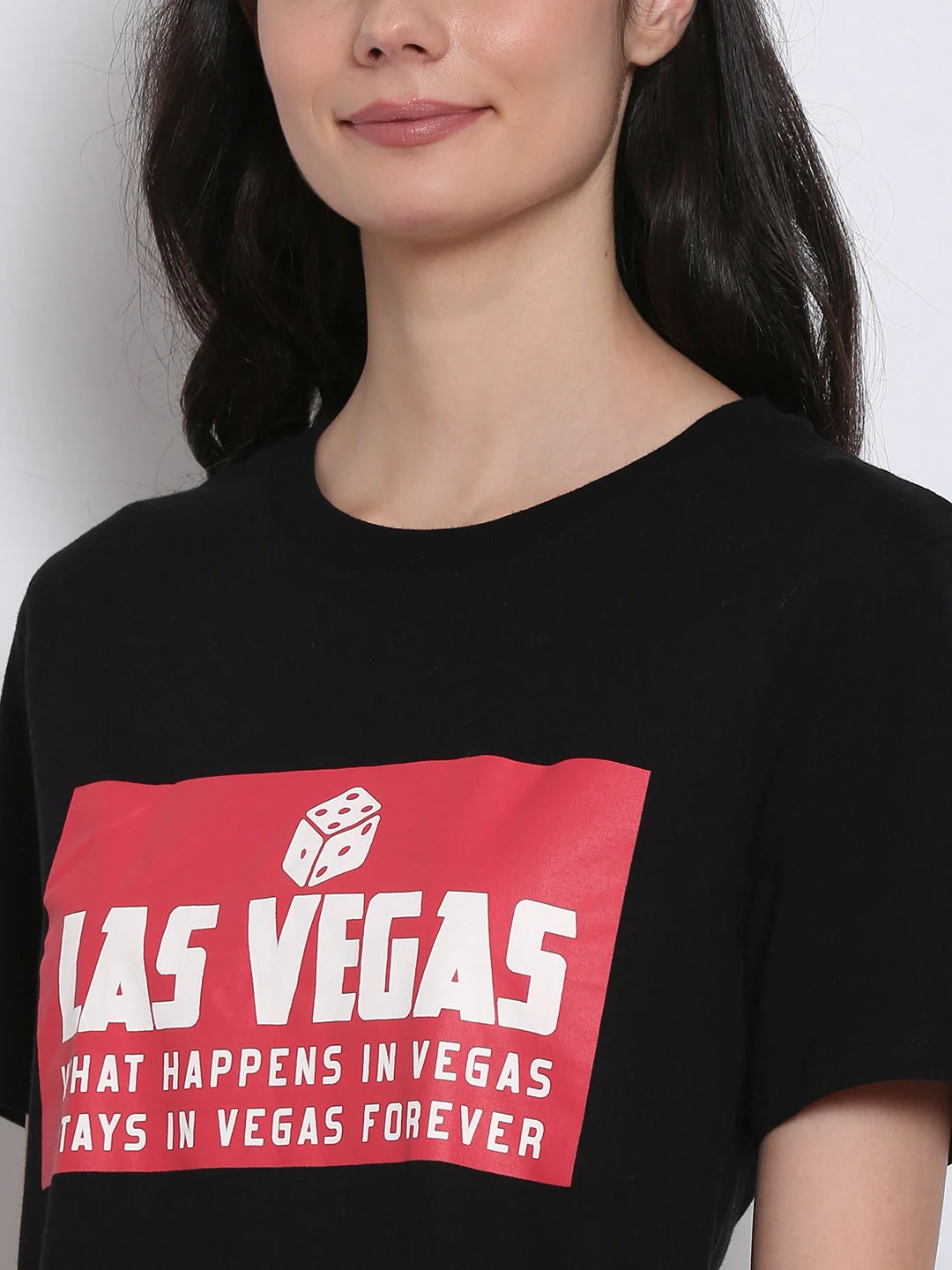 Women Black Graphic Tee - Image 4