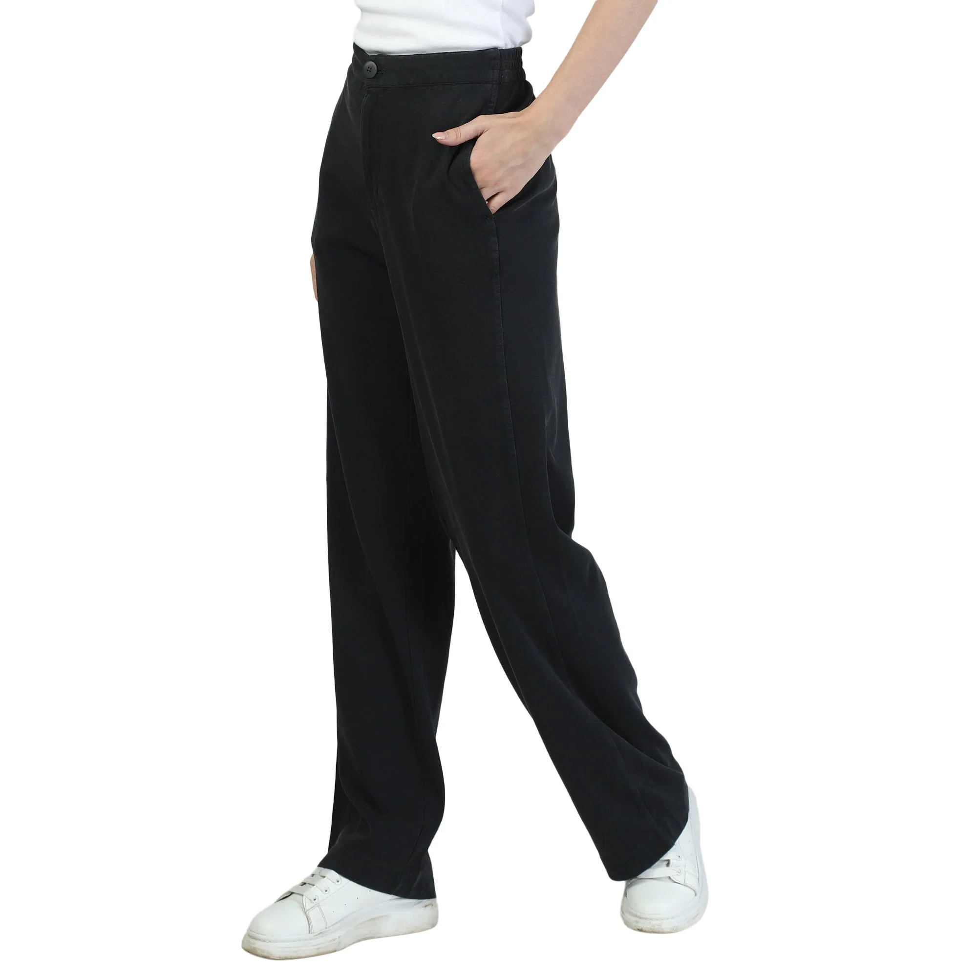 Women Black Hosiery Trousers - Image 2