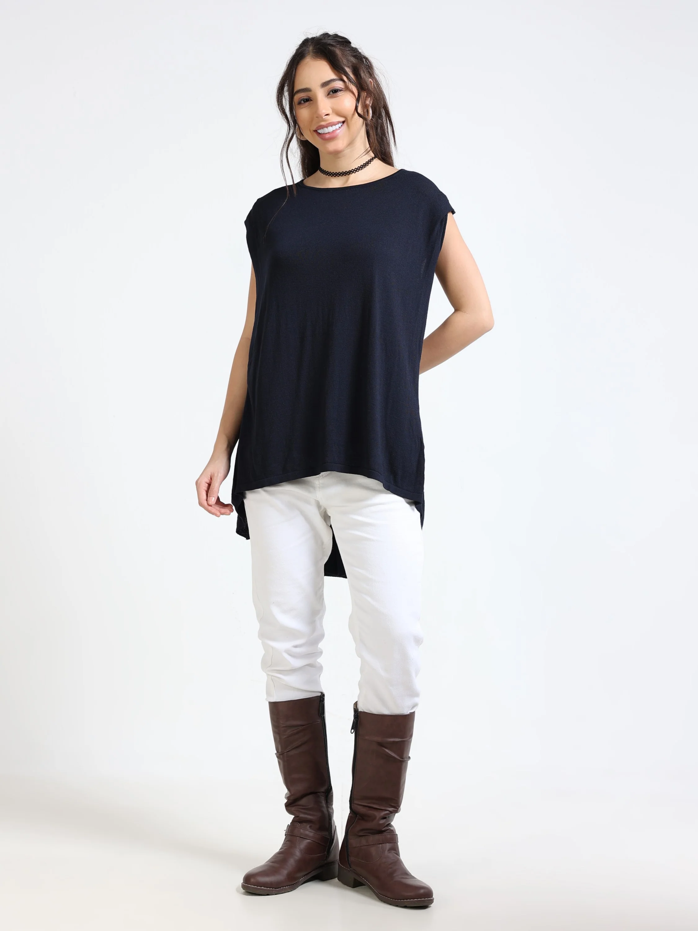 Women Black High Low Top