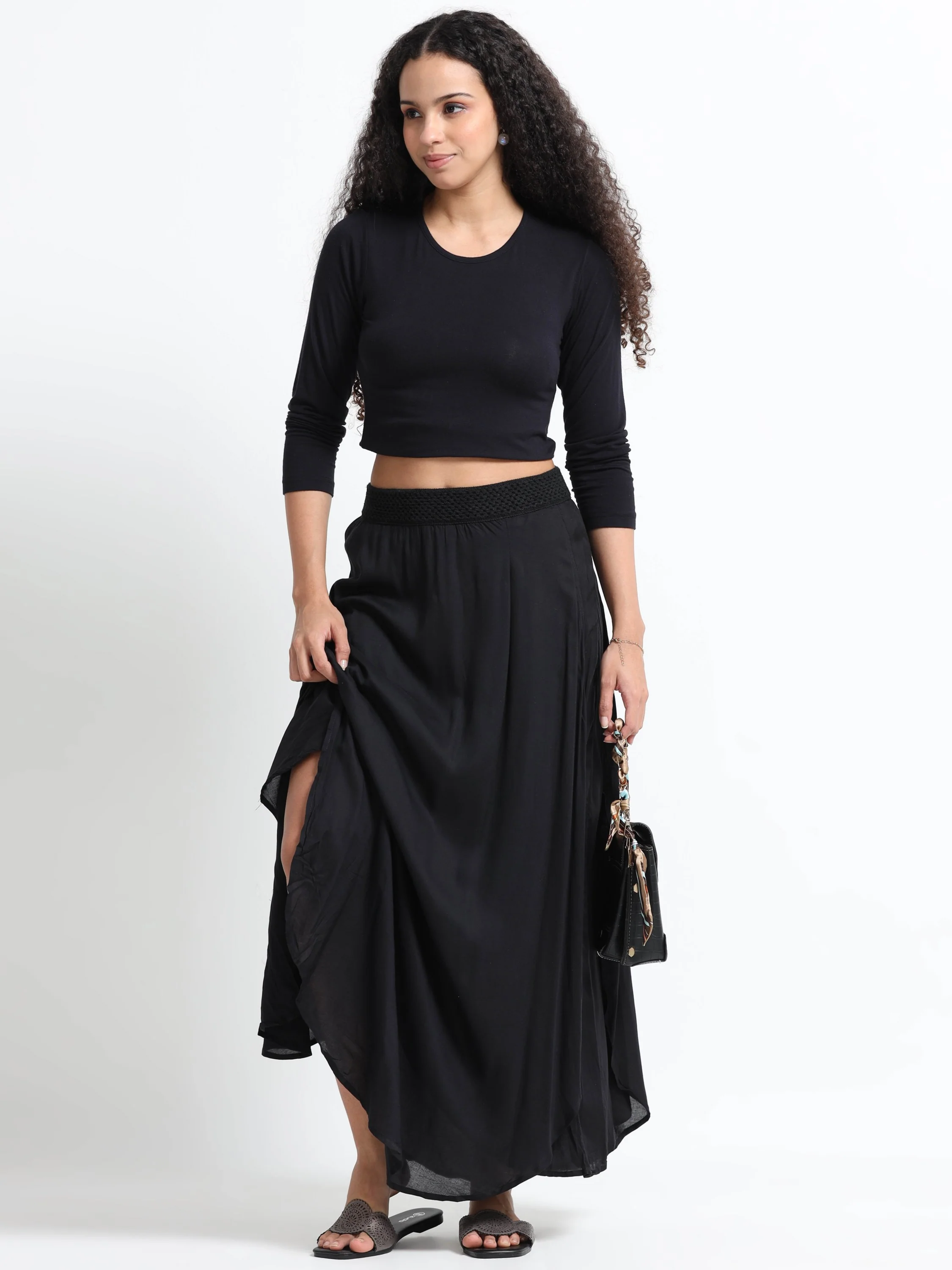 Women Side Slit Maxi Skirt - Image 2