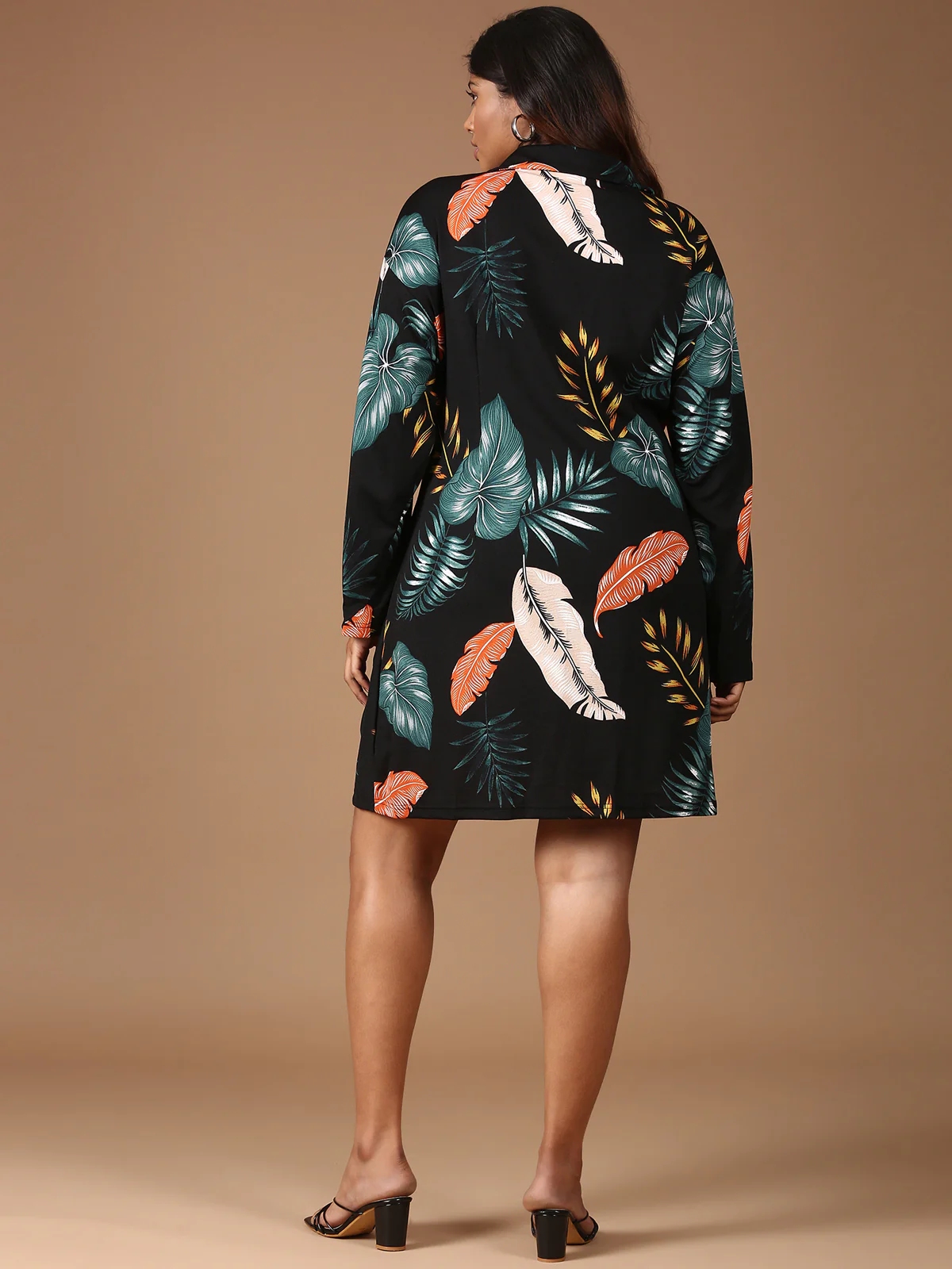 Women Black Printed Shirt Dress - Image 4