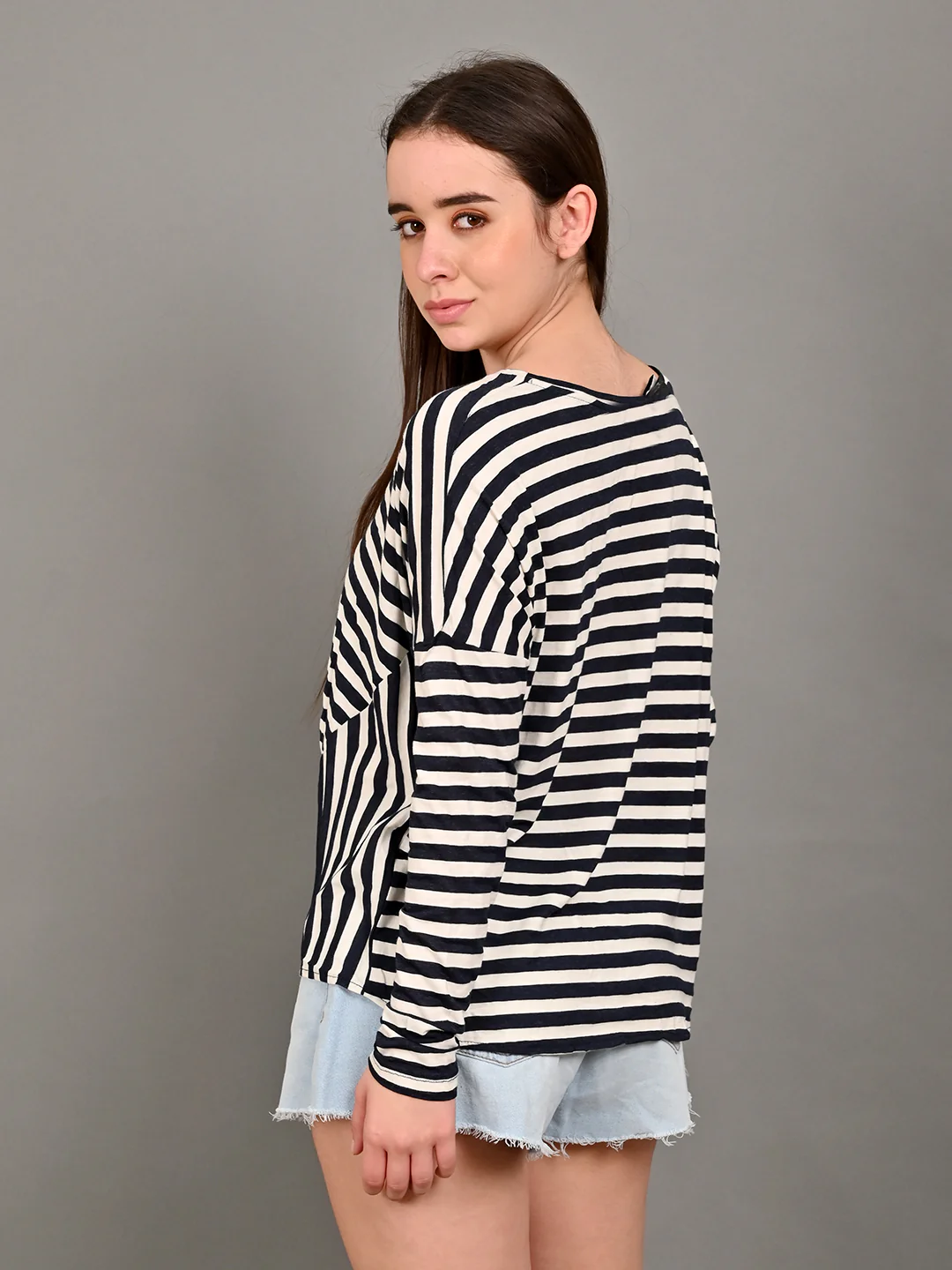Women Black Striped Top - Image 3