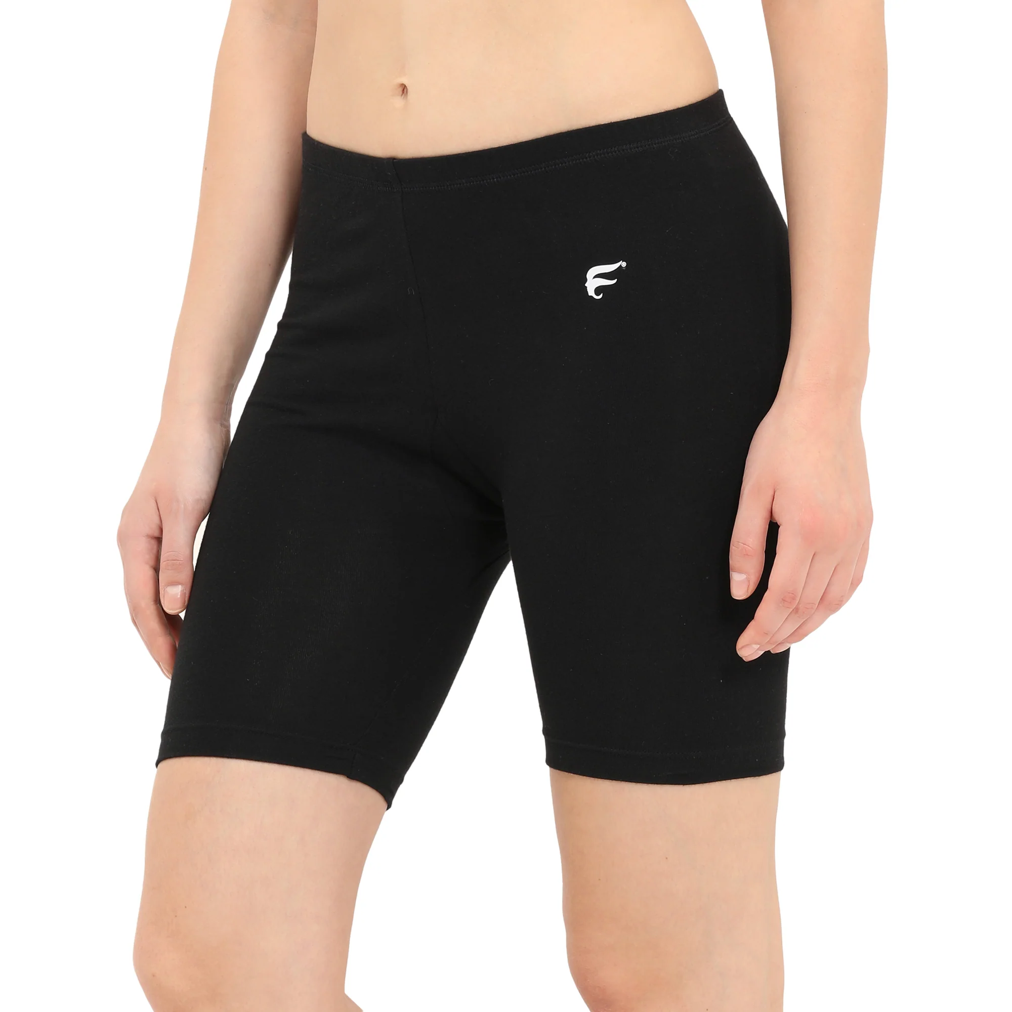 Women Black Thigh Length Cycling Shorts - Image 3