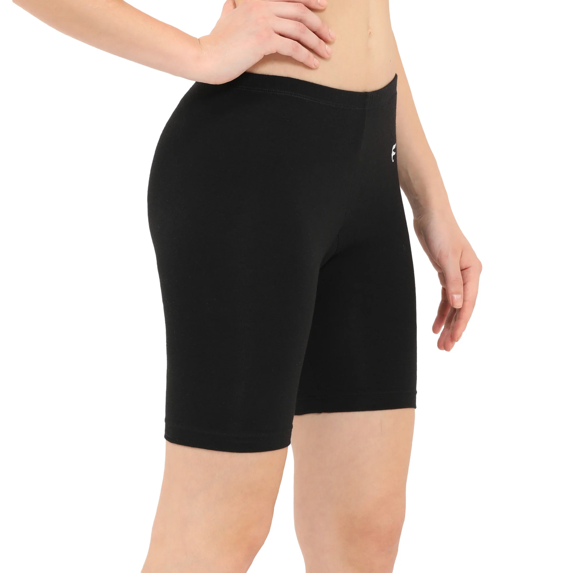 Women Black Thigh Length Cycling Shorts - Image 4