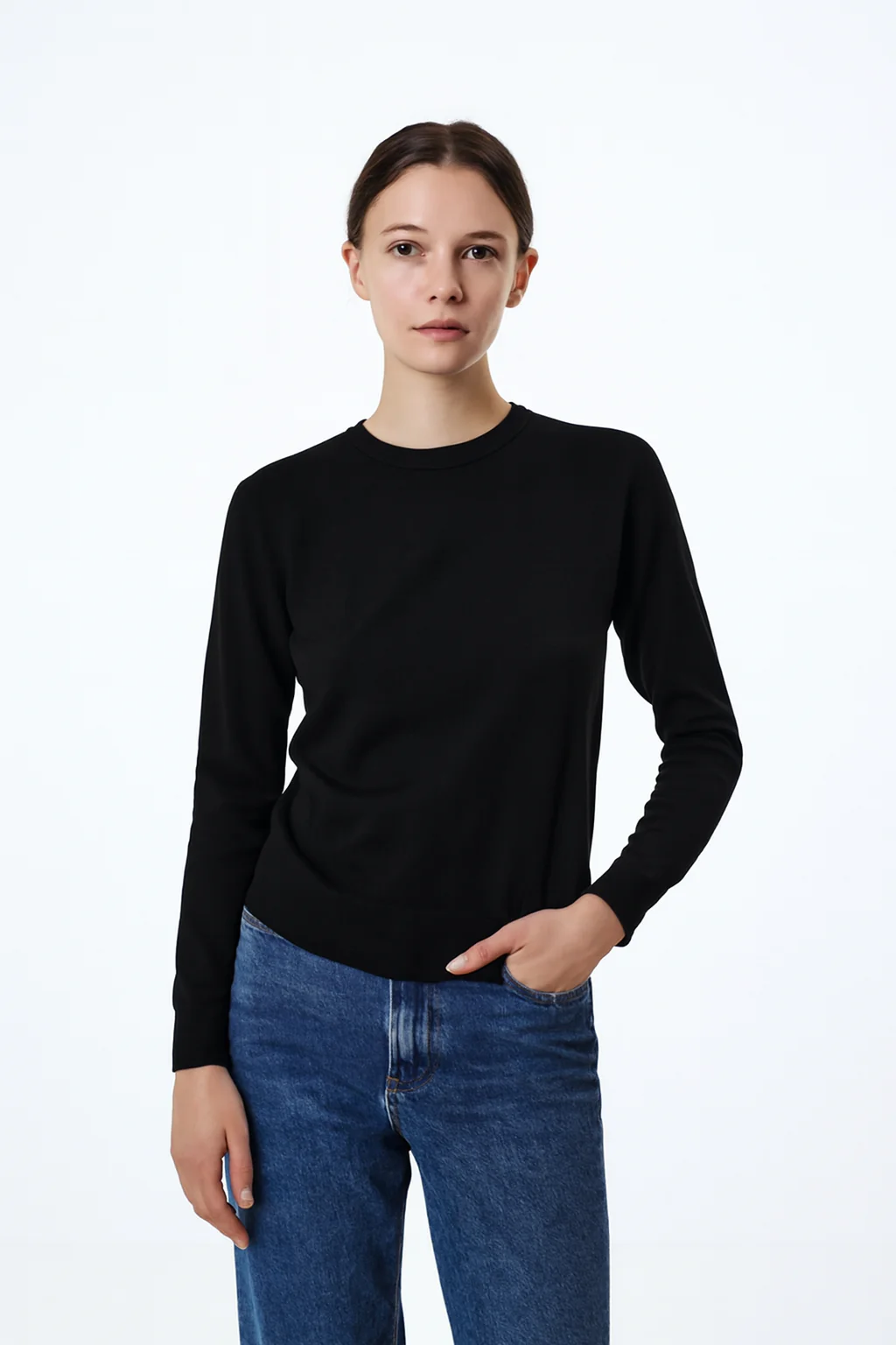 Women Black Viscose Blend Sweater - Image 5