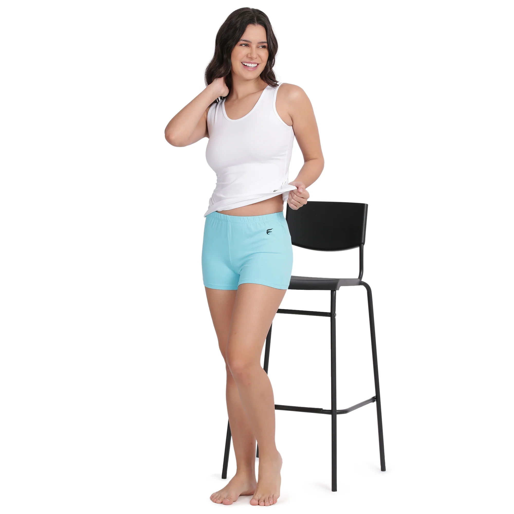 Women Blue Basic Underskirt Shorts - Image 5