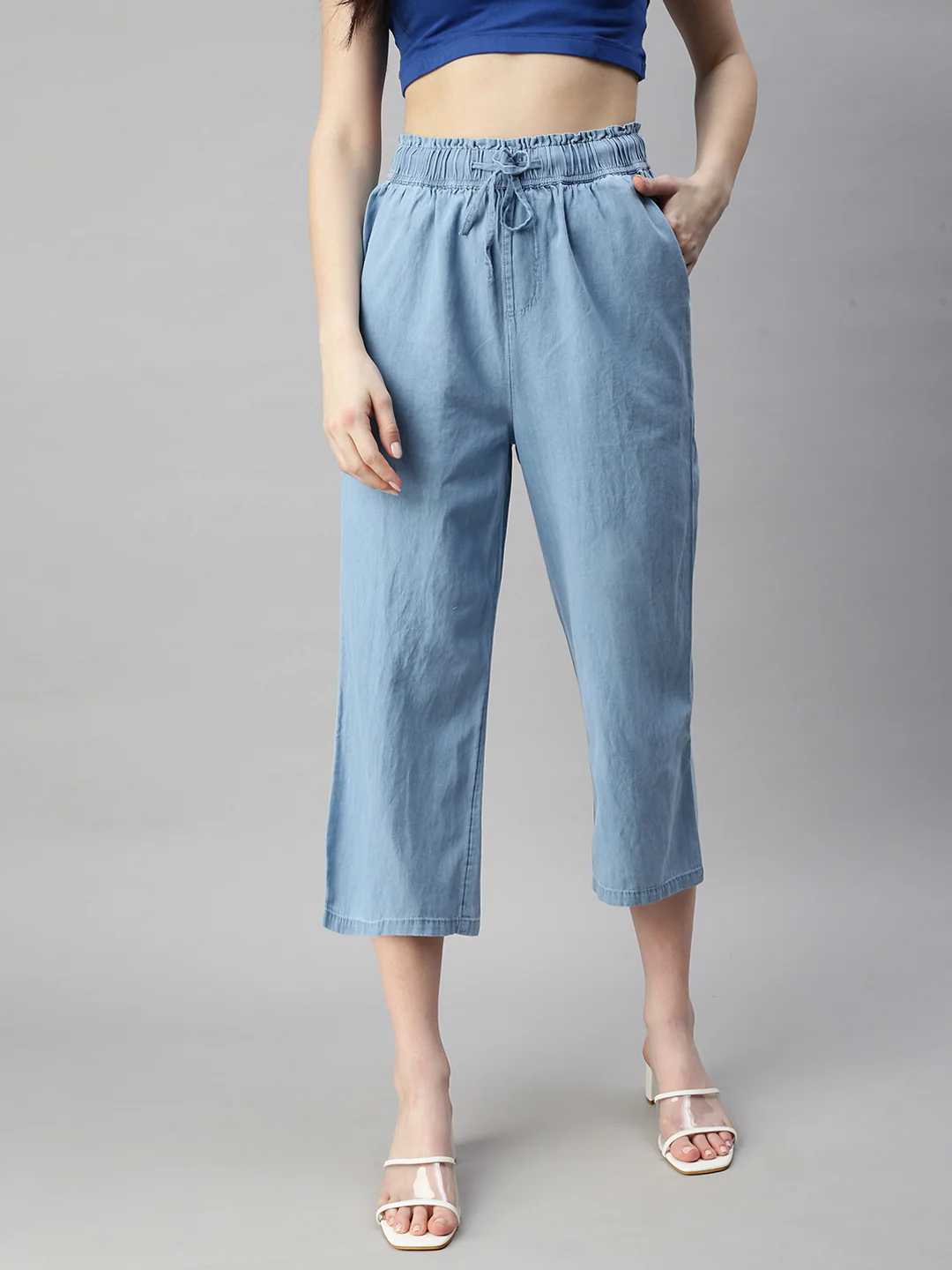 Women Blue Casual Palazzo