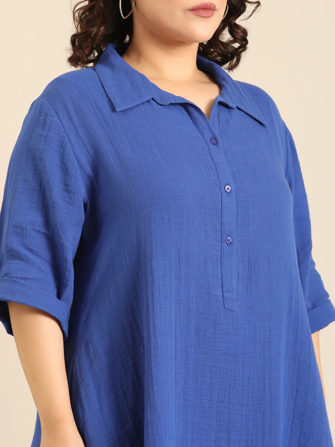 Women Blue Cobalt A-Line Dress - Image 5