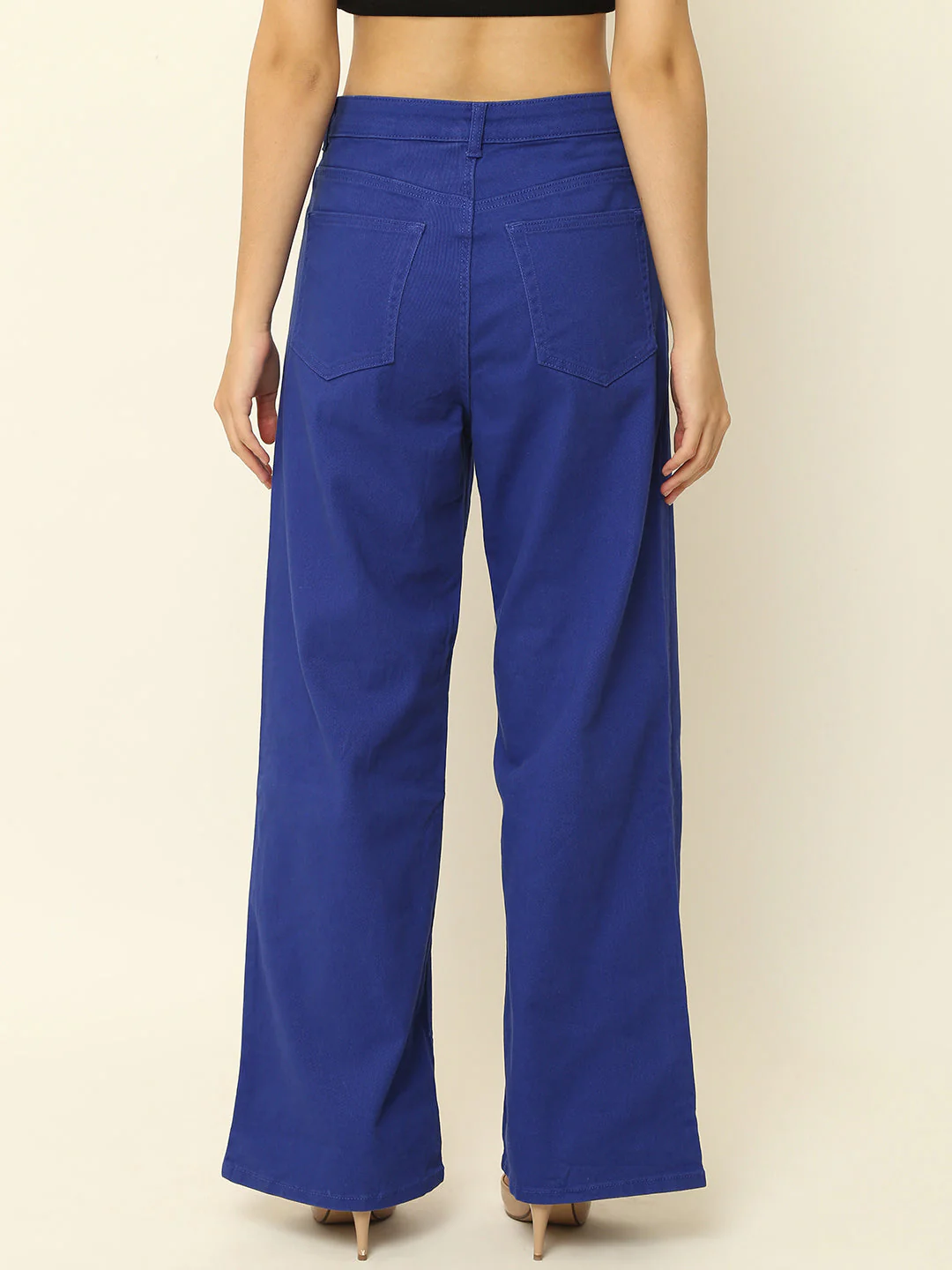 Women Blue Full Length Pants - Image 5