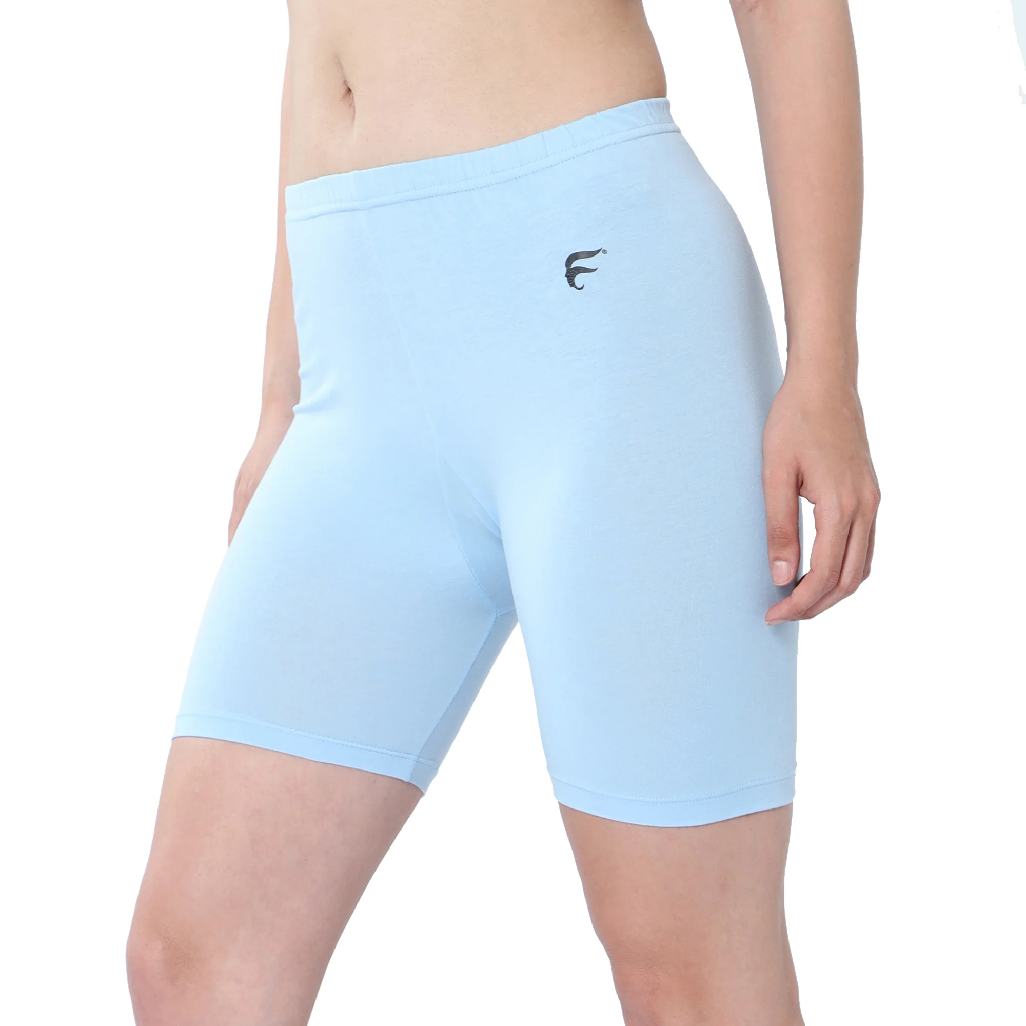 Women Blue Thigh Length Cycling Shorts - Image 3
