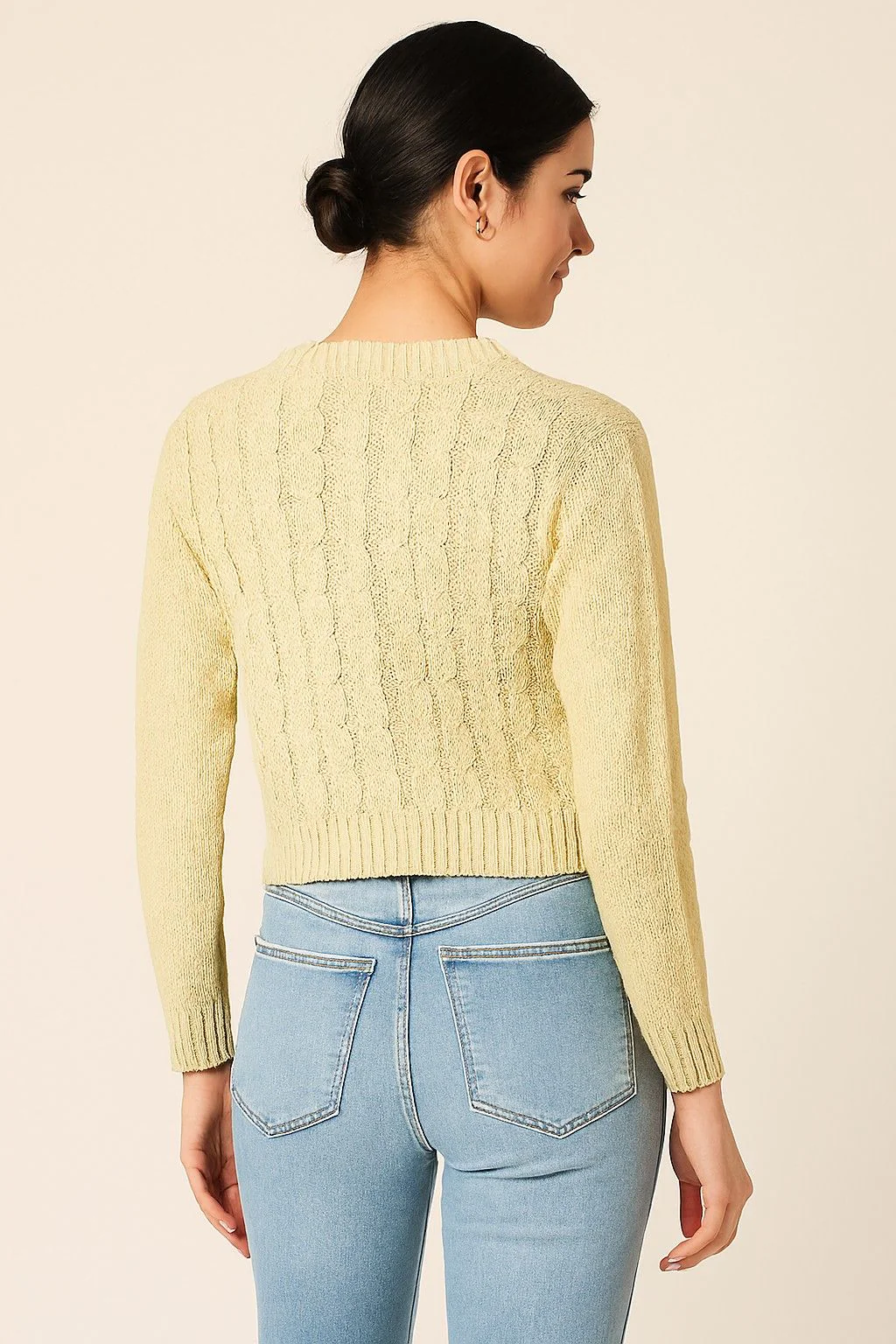Women Brown Knitted Acrylic Cardigan - Image 3