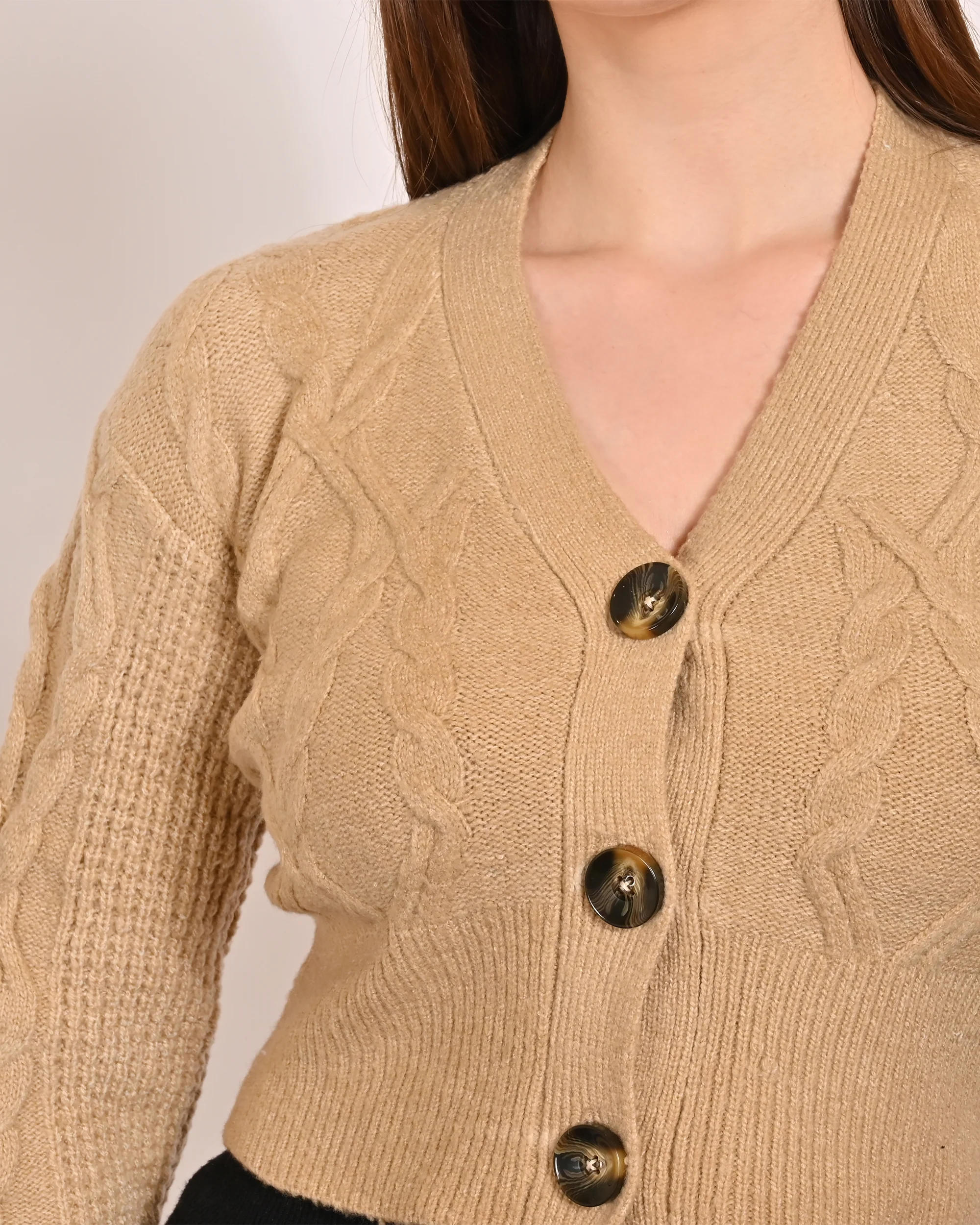 Women Brown Short Cardi - Image 5