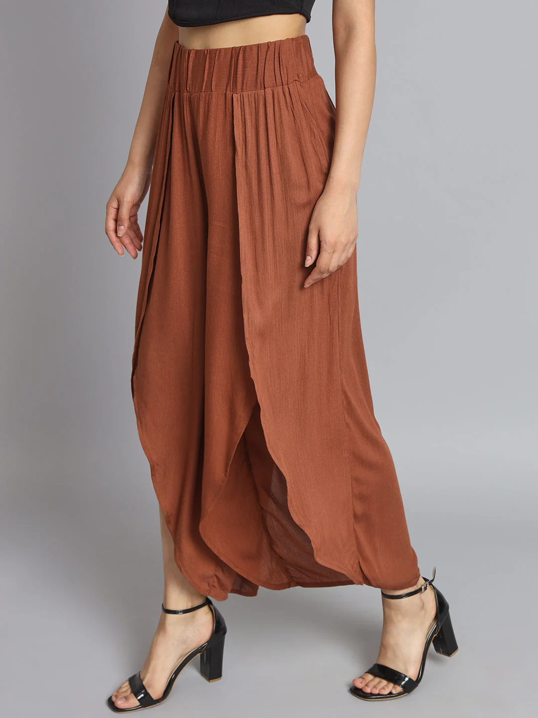 Women Brown Slit Pants - Image 6