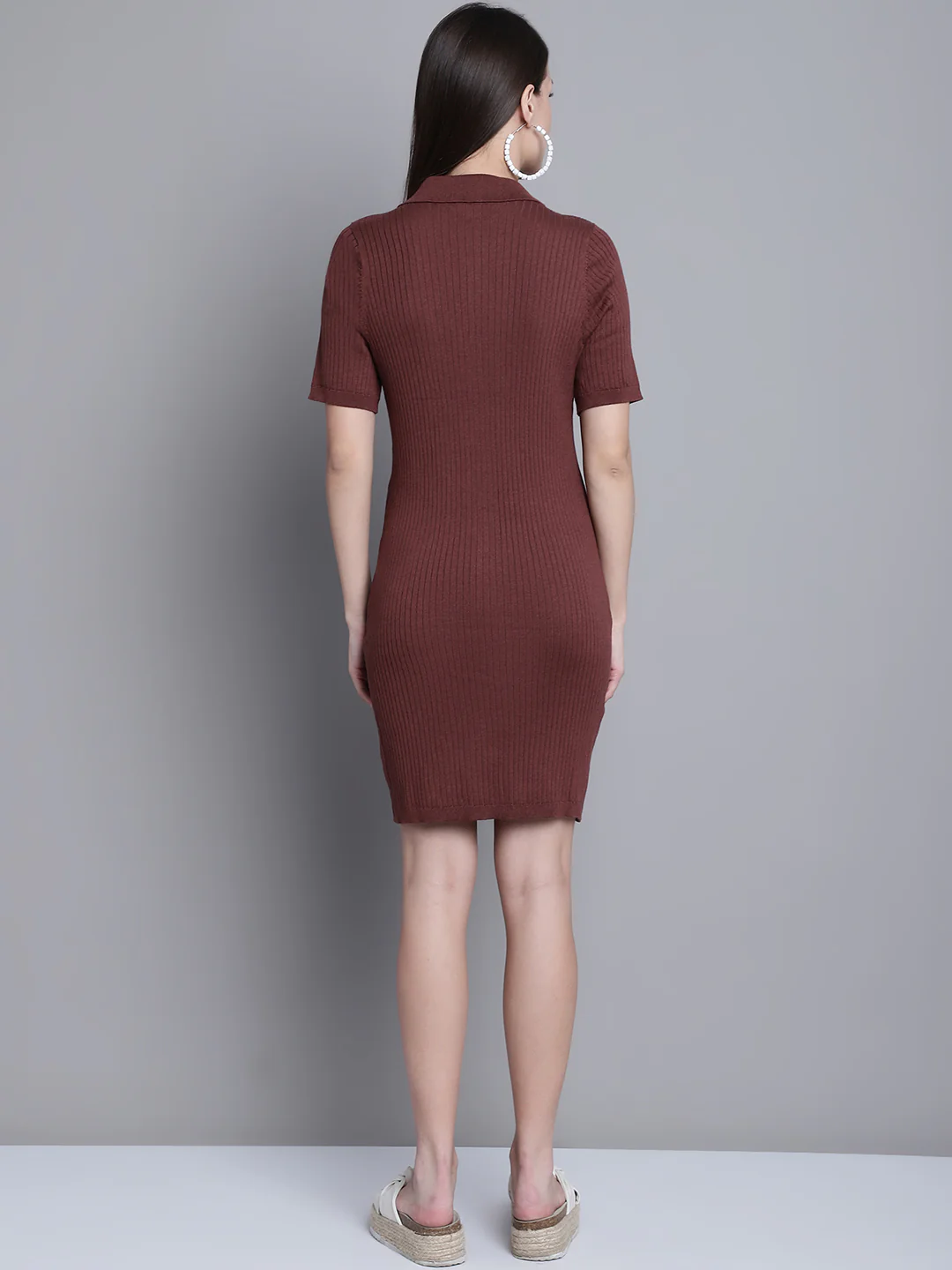 Women Brown Viscose Dress - Image 4