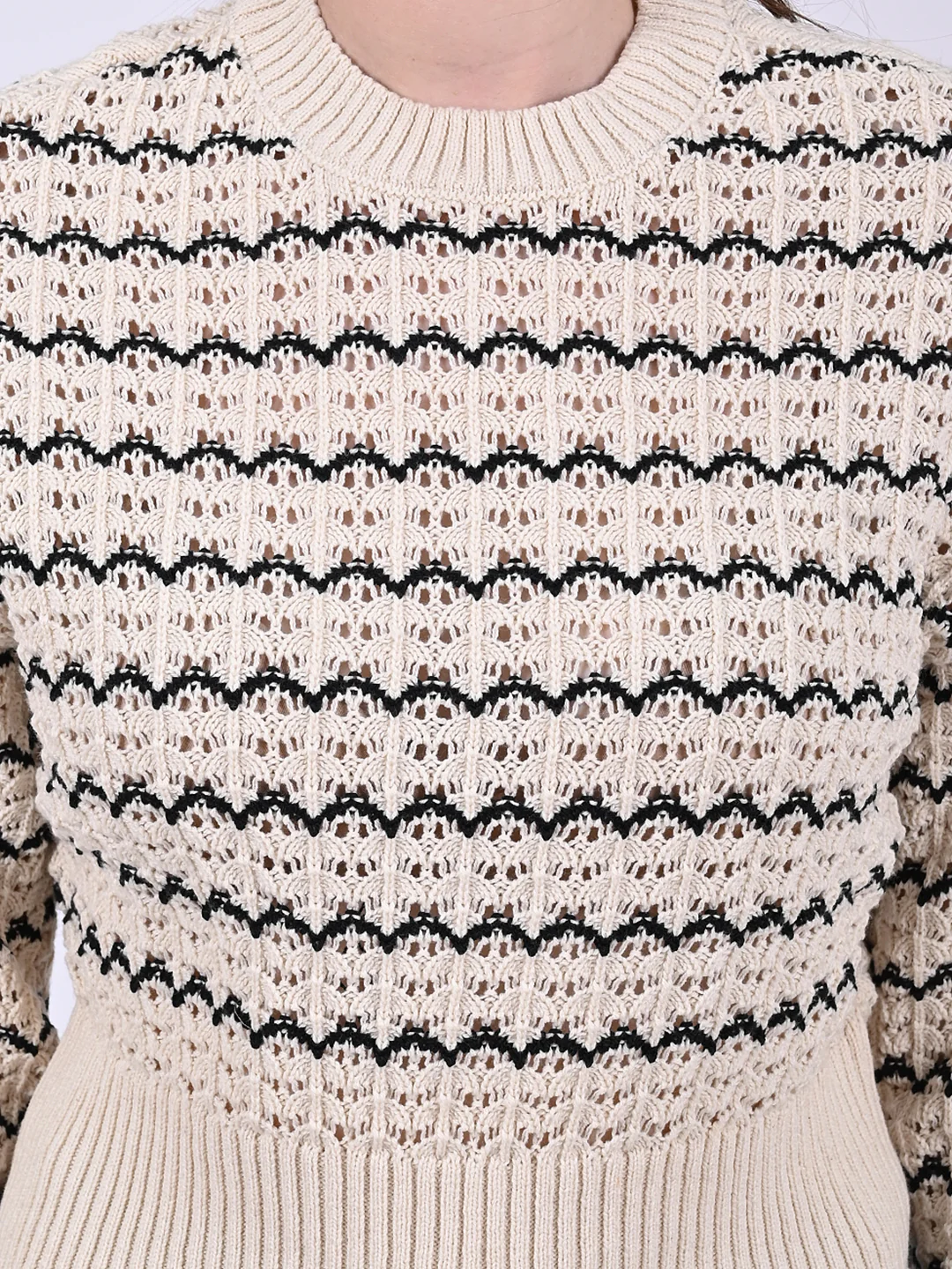 Women Cotton Full Sleeve Loose Knit Sweater - Image 2