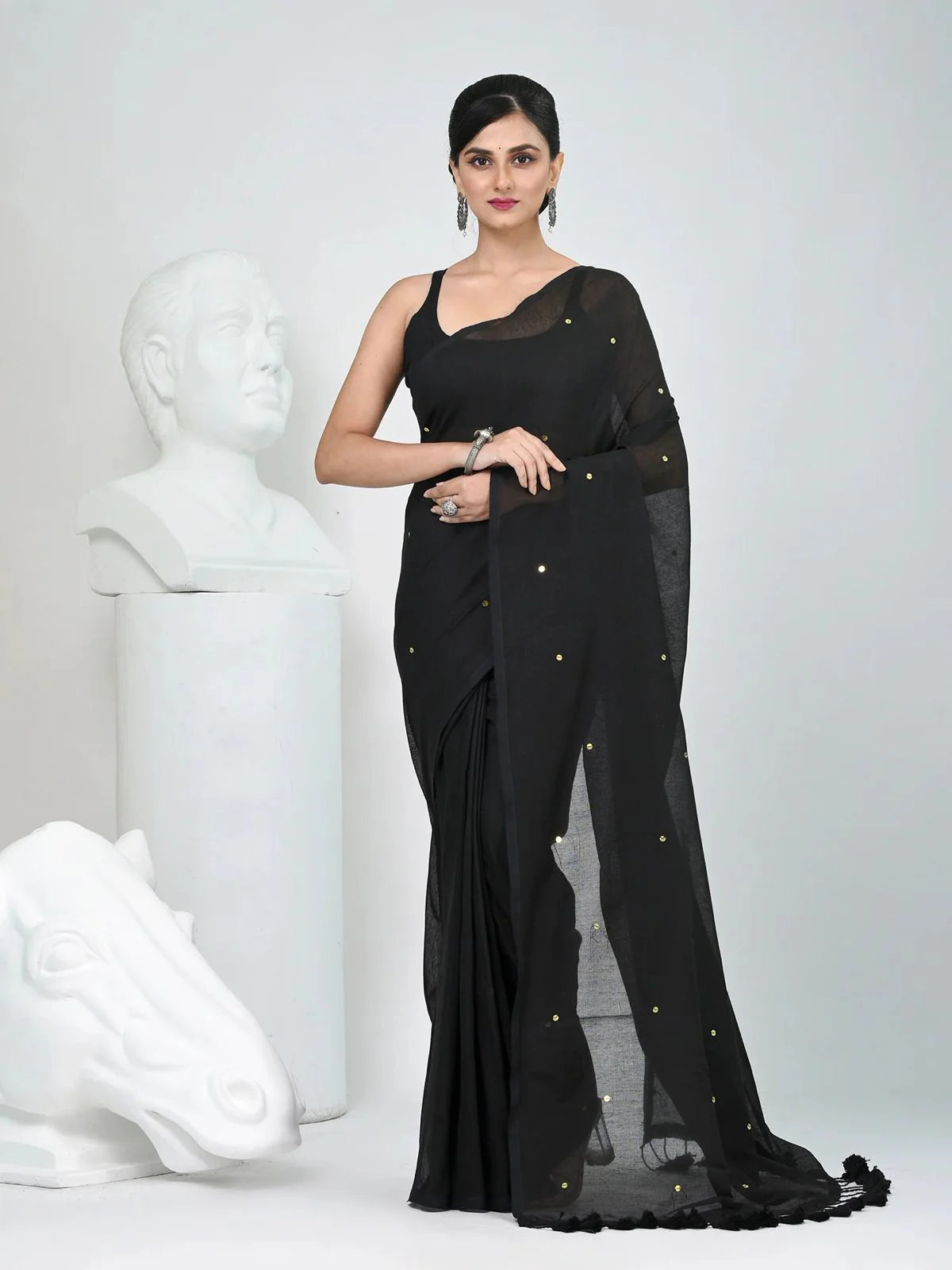 Women Cotton Sequence Saree