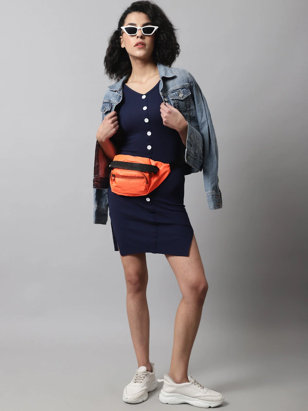 Women Dark Blue Bodycon Dress - Image 7