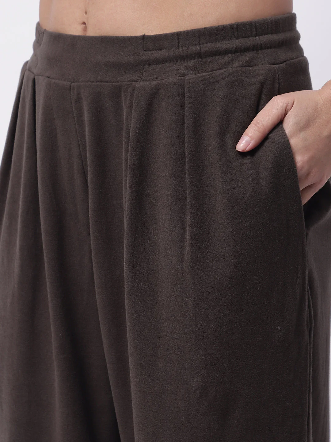 Women Dark Green Viscose Pants - Image 4