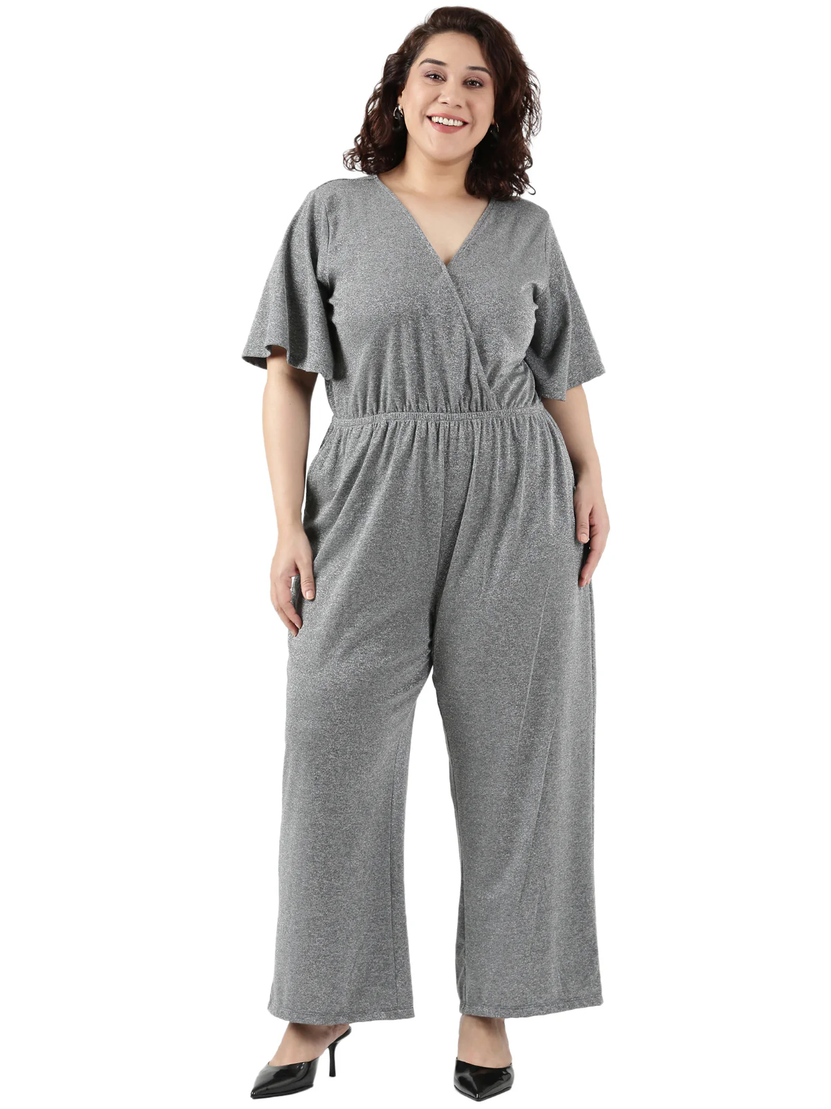Women Glimmer Grey Jumpsuit - Image 5